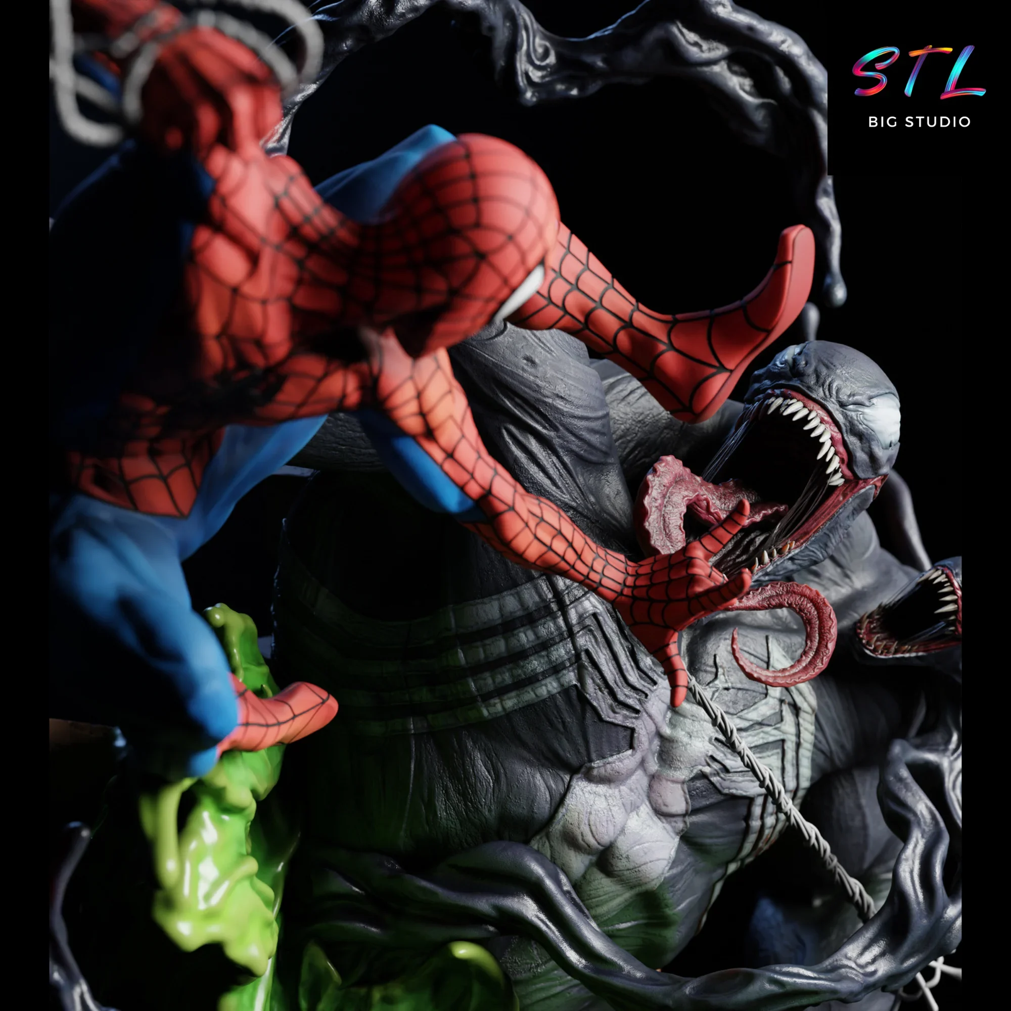 figura spiderman vs venom stl diorama impresion 3d figura spiderman vs venom stl diorama impresion 3d
