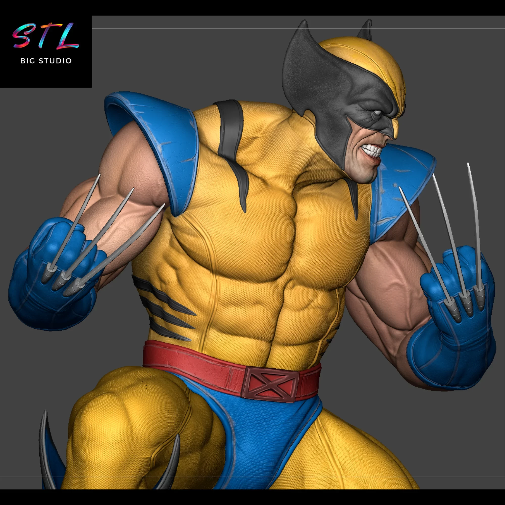 figura stl wolverine xmen lobezno imprimir 3d marvel