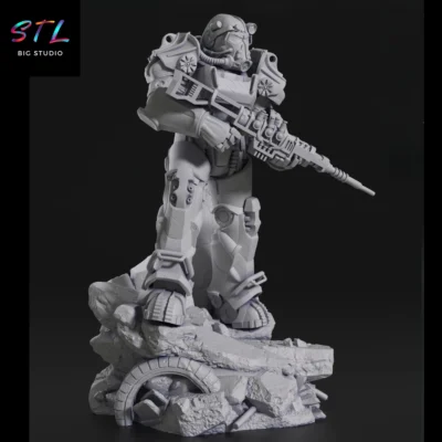 figura t60 power armor stl impresion 3d fallout