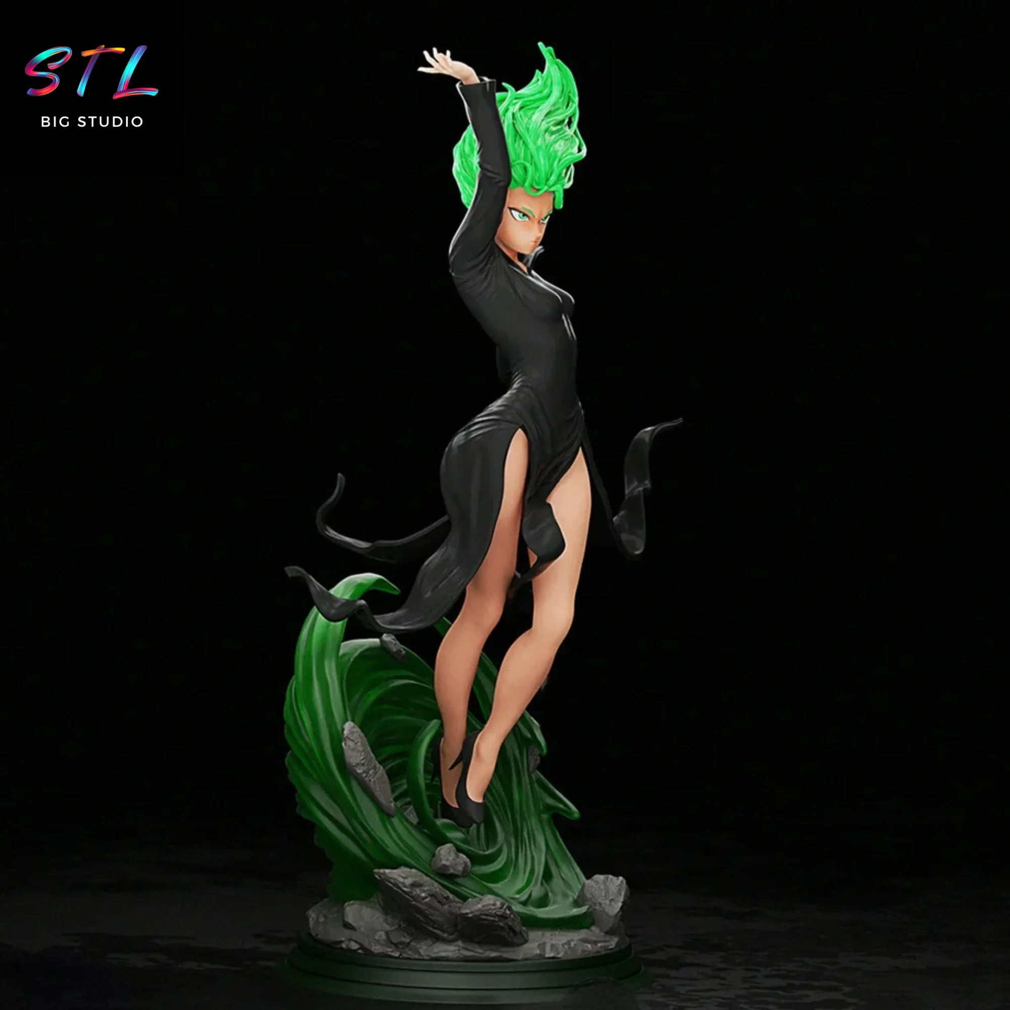 figura tatsumaki stl tornado one punch man impresion 3d figura tatsumaki stl tornado one punch man impresion 3d