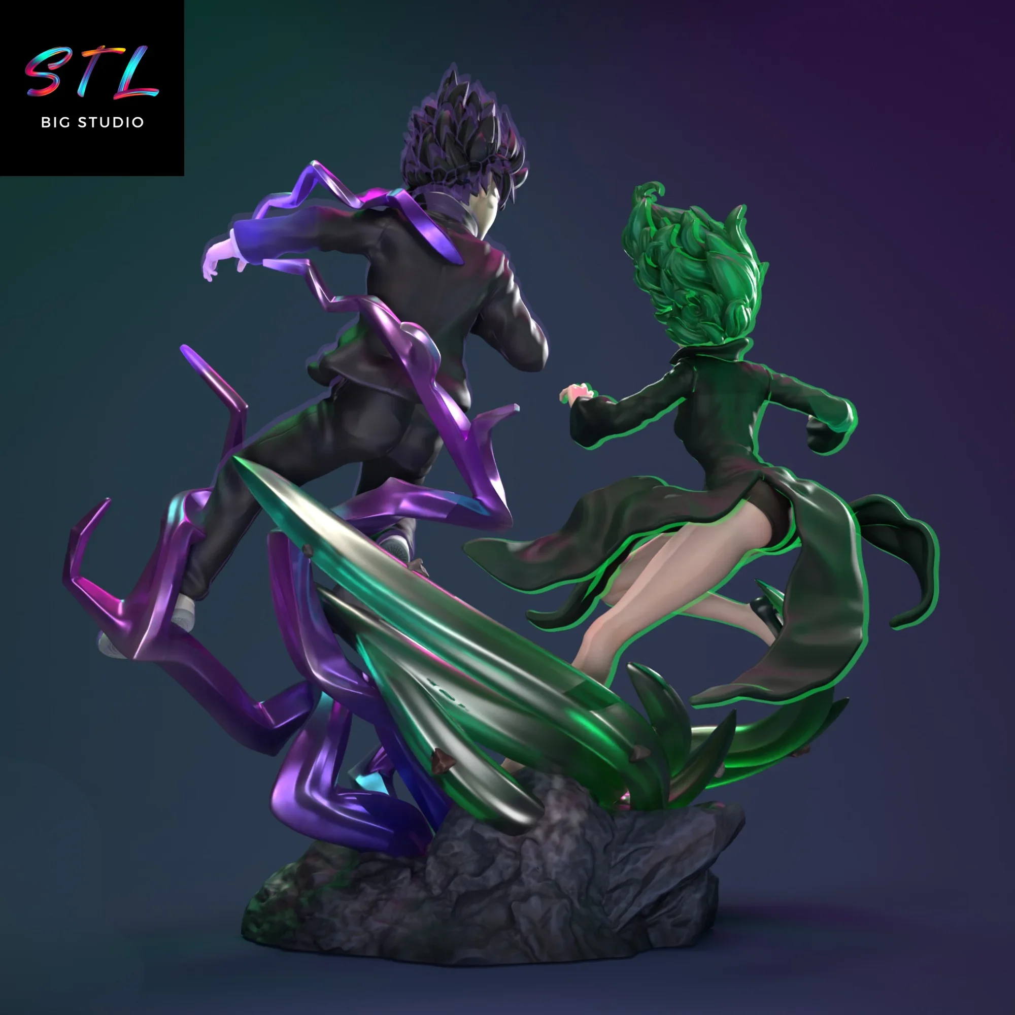 figura tatsumaki vs mob psycho stl para impresion 3d figura tatsumaki vs mob psycho stl para impresion 3d