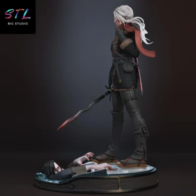 figura the witcher stl ciri diorama impresion 3d