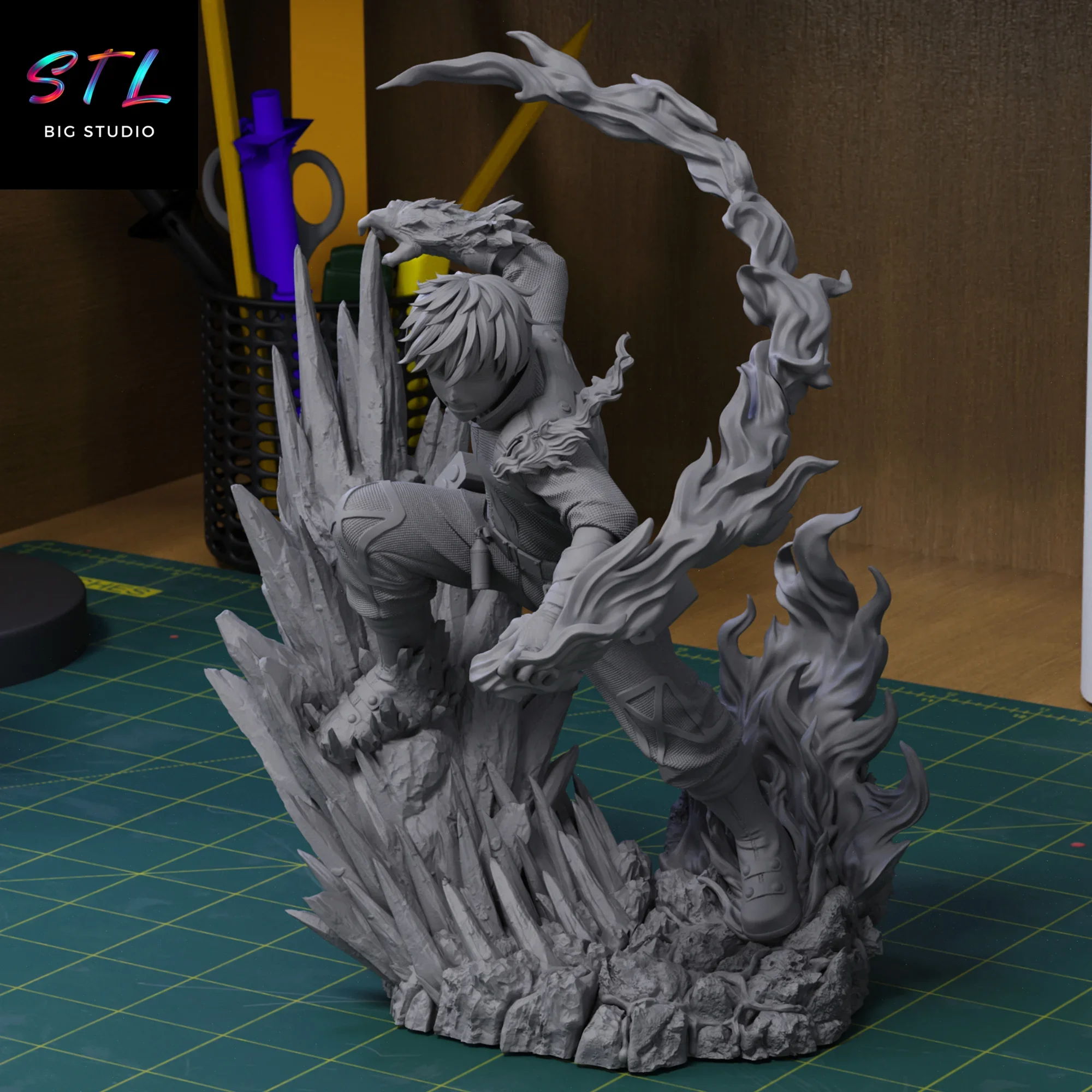 figura todoroki stl boku no hero impresion 3d figura todoroki stl boku no hero impresion 3d