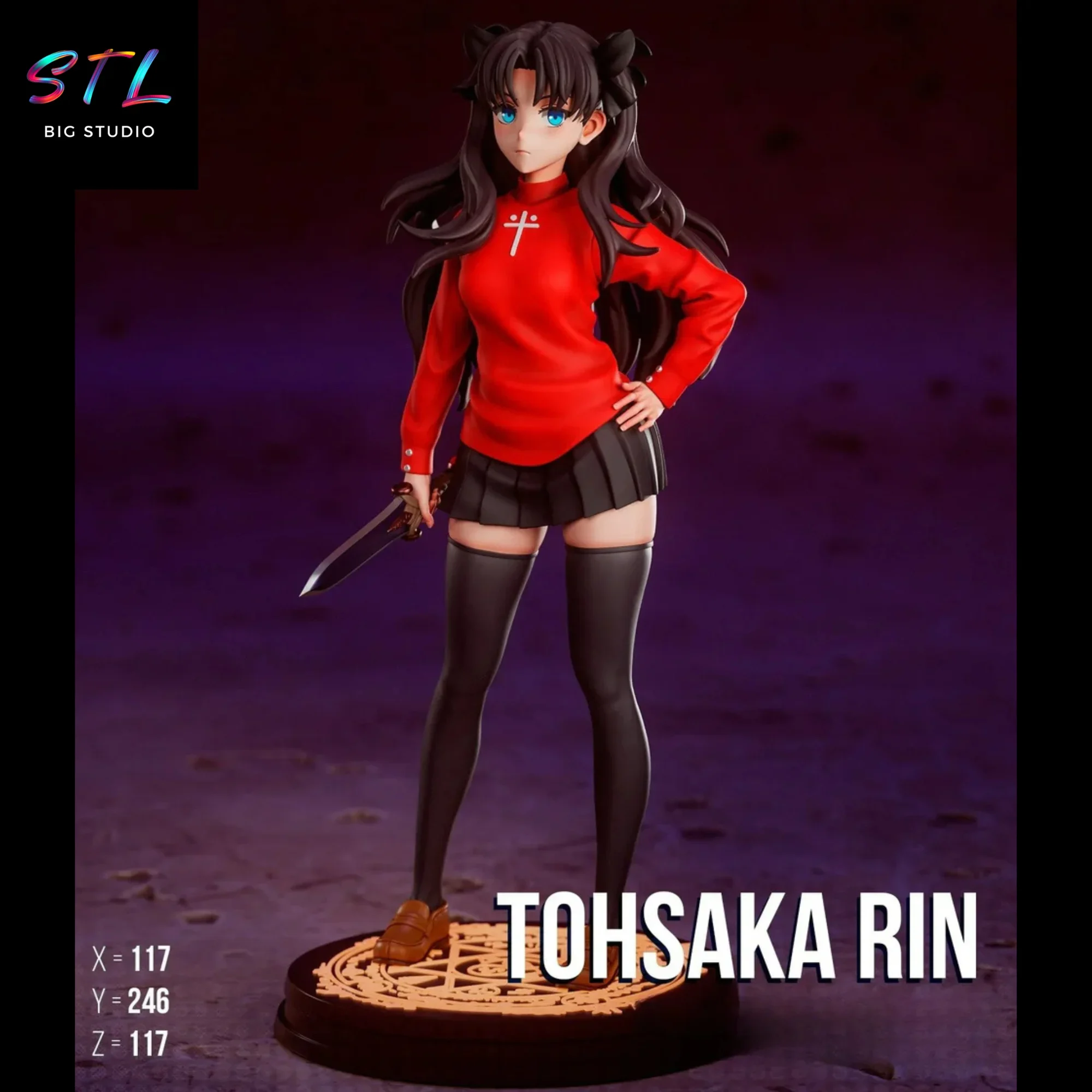 figura tohsaka rin stl impresion 3d fate