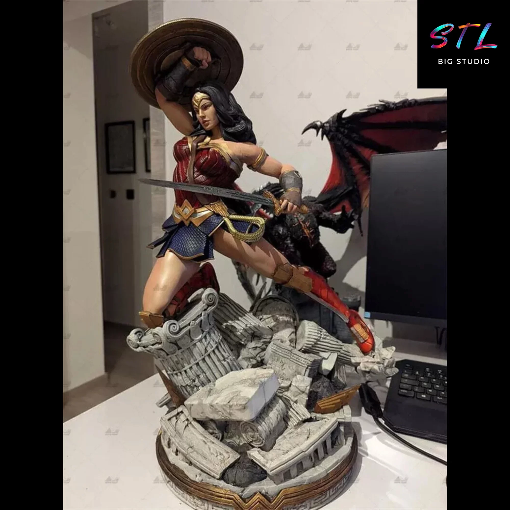 figura wonder woman stl impresion 3d figura wonder woman stl impresion 3d