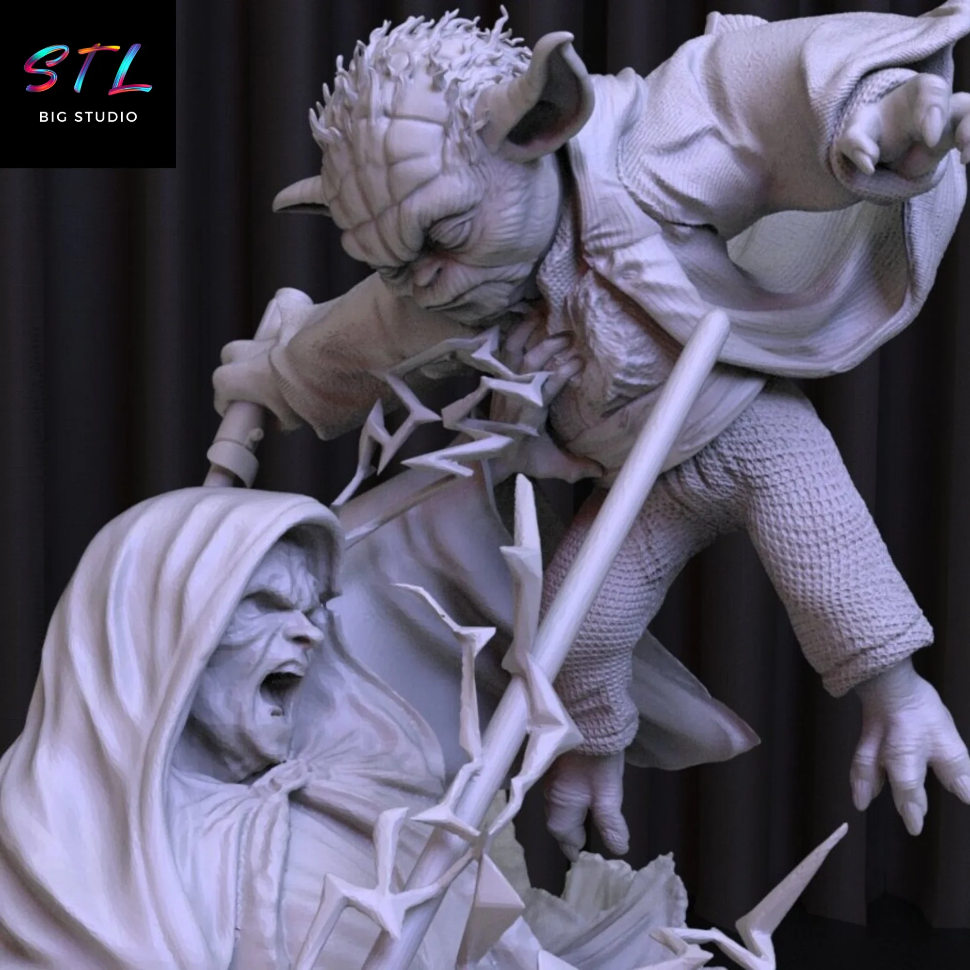 figura yoda vs darth sidious stl star wars diorama para impresion 3d figura yoda vs darth sidious stl star wars diorama para impresion 3d