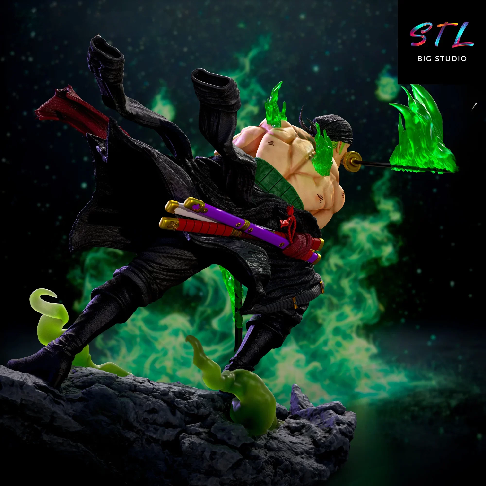 figura zoro stl impreison 3d one piece figura zoro stl impreison 3d one piece