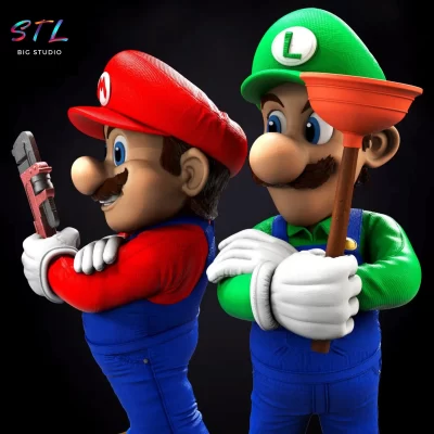 figuras mario bros y luigi stl impresion 3d
