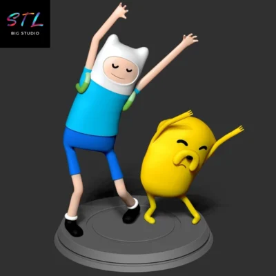 finn y jake stl impresion 3d figura hora de aventuras