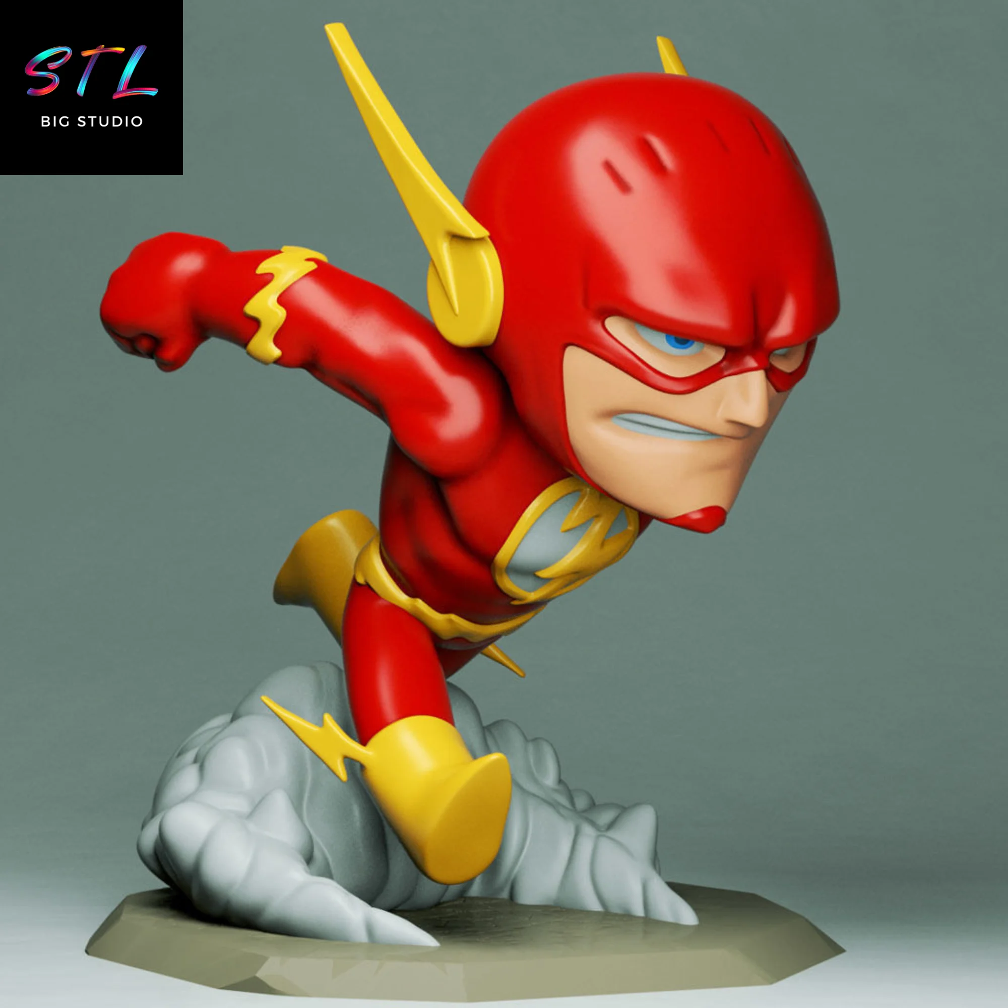 flash chibi stl kawaii dc impresion 3d