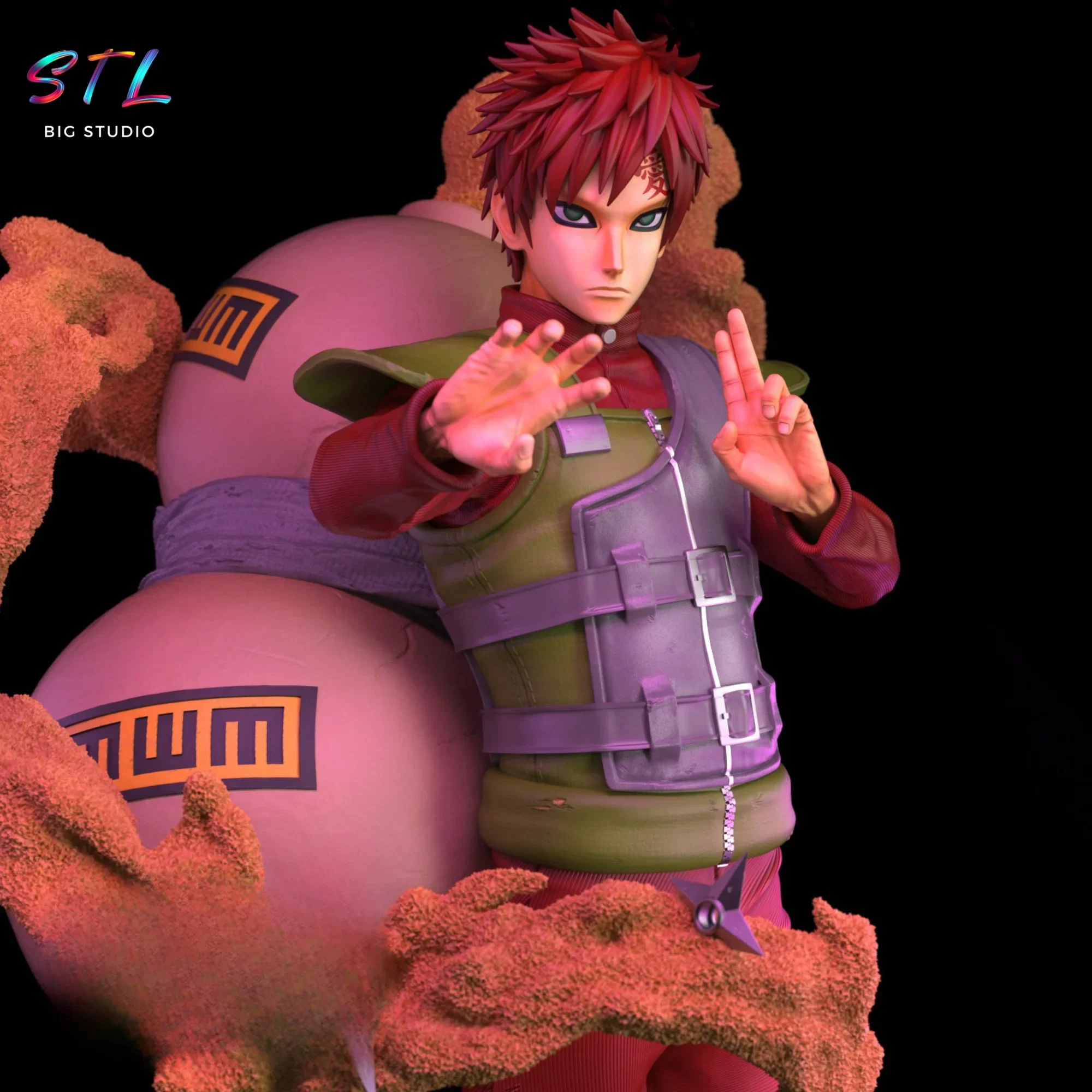 gaara guerra ninja stl naruto shippuden impresion 3d gaara guerra ninja stl naruto shippuden impresion 3d