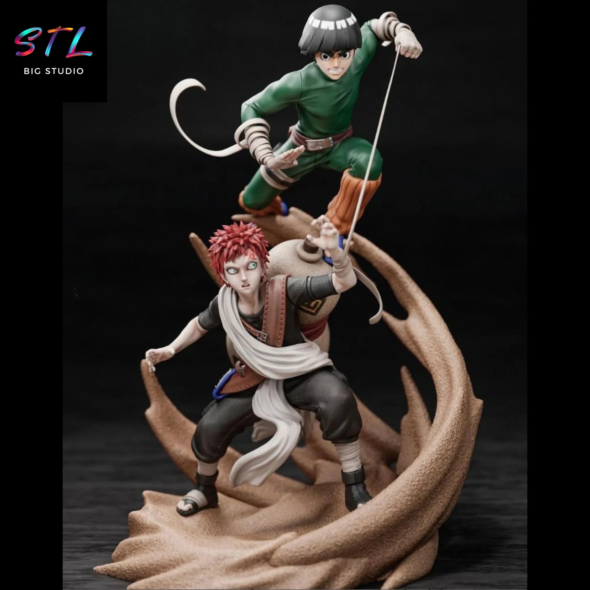 gaara vs rock lee stl naruto diorama impresion 3d