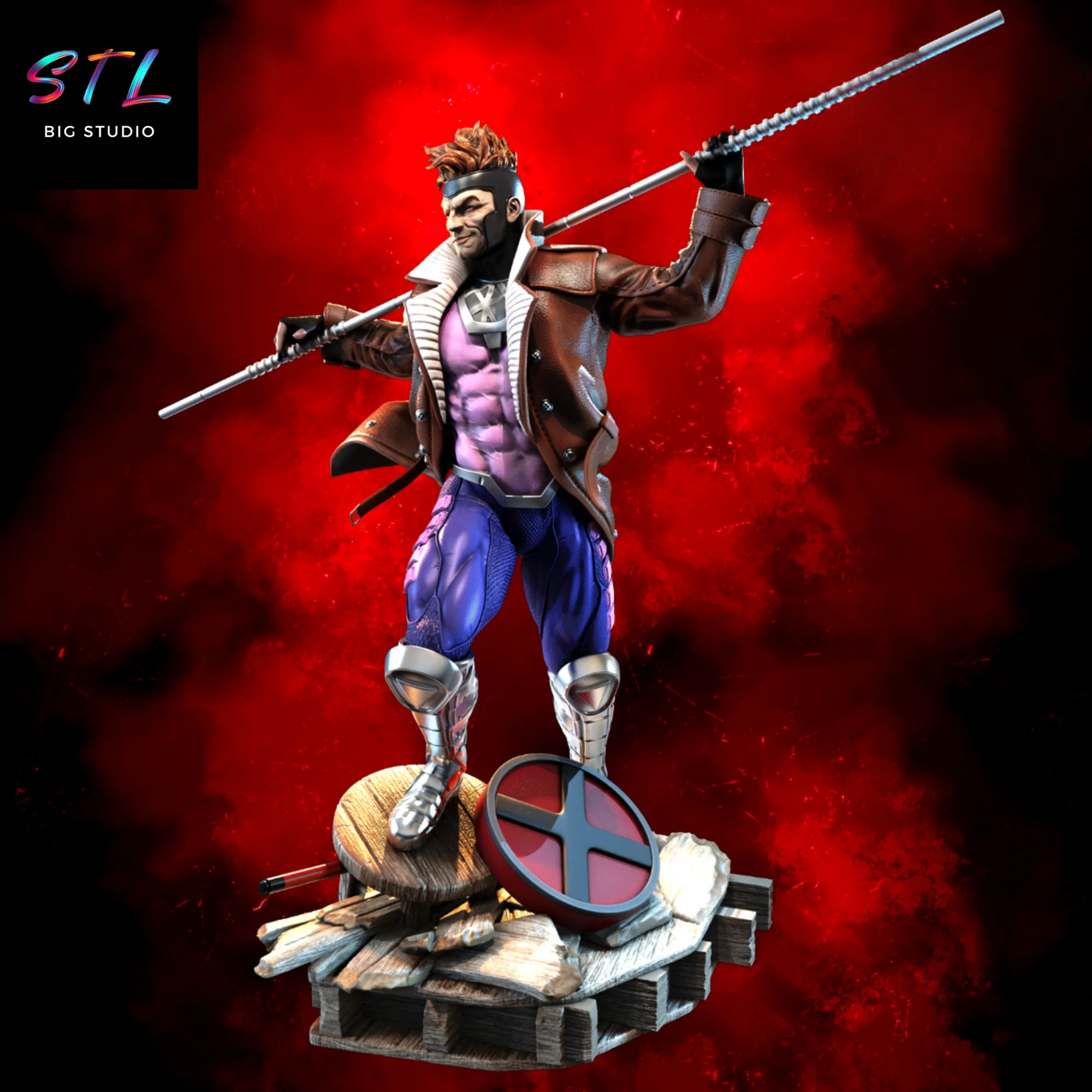 gambito stl x-men impresion 3d marvel