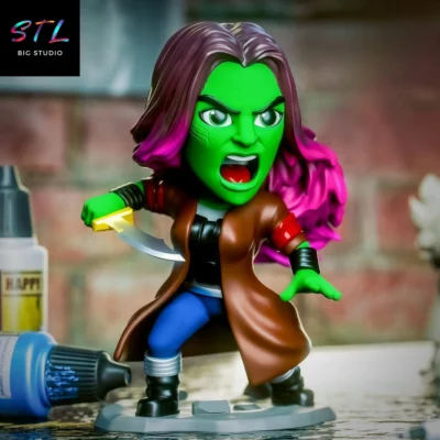 gamora chibi stl guardianes de la galaxia impresion 3d