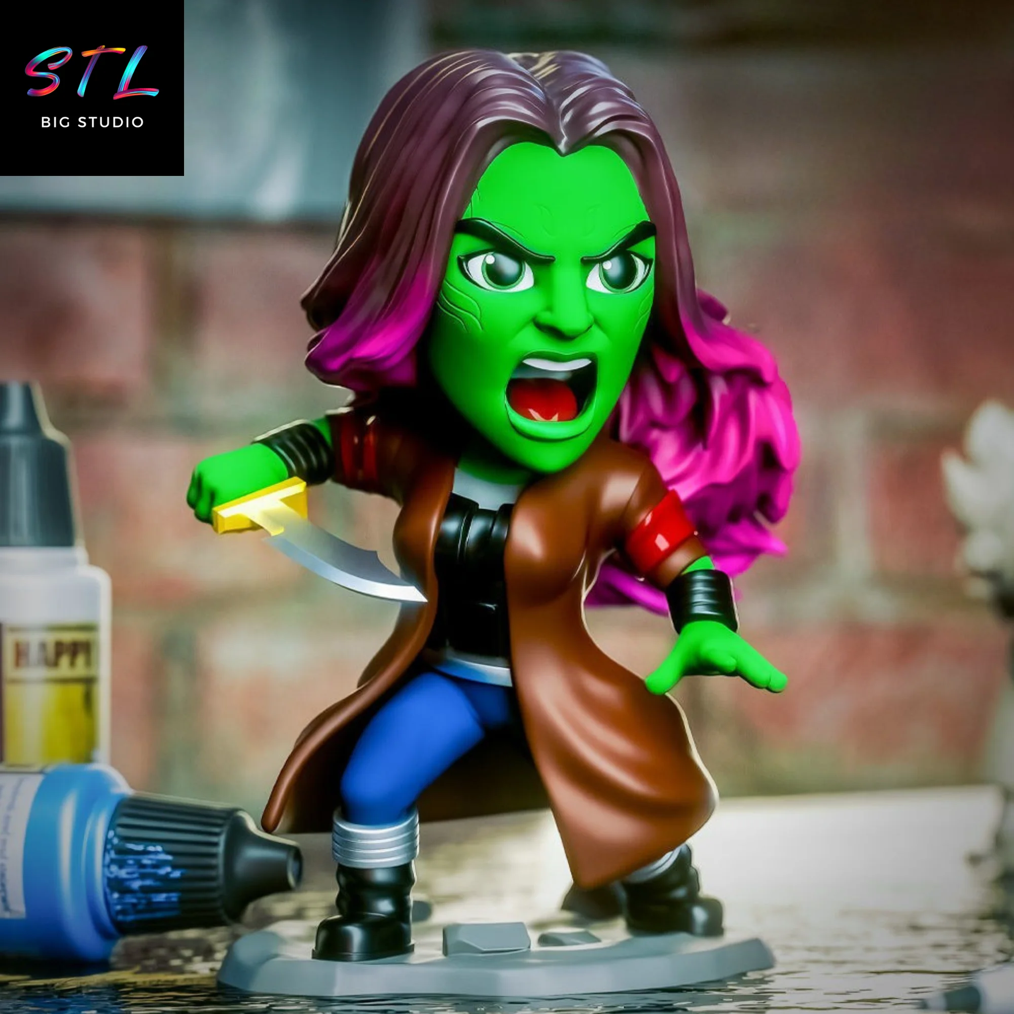 gamora chibi stl guardianes de la galaxia impresion 3d
