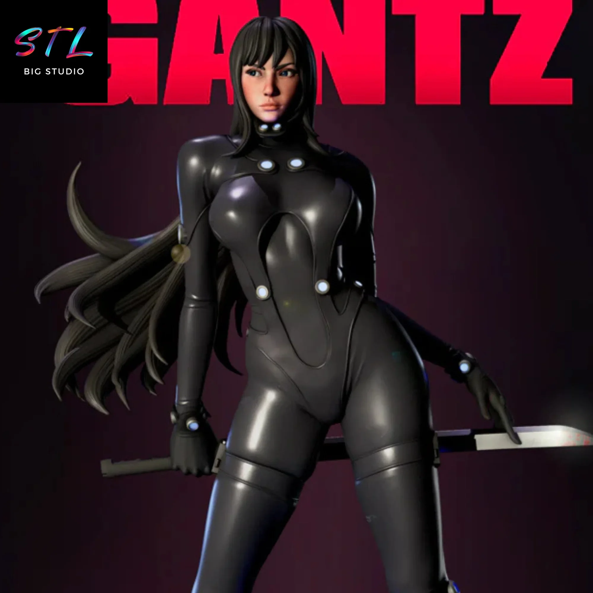 gantz stl reika shimohira figura impresion 3d gantz stl reika shimohira figura impresion 3d