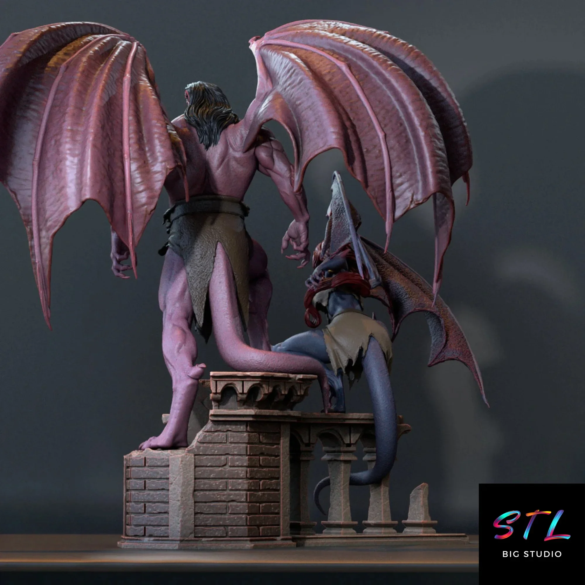 gargoyles stl demona y goliath para impresion 3d gargoyles stl demona y goliath para impresion 3d