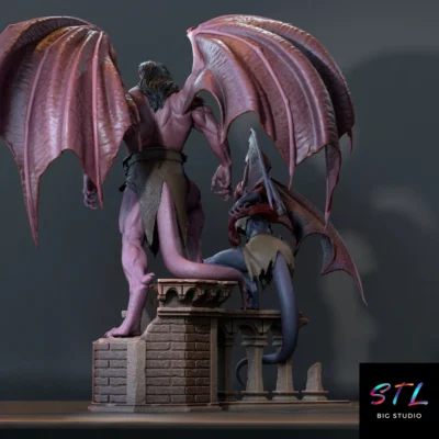 gargoyles stl demona y goliath para impresion 3d