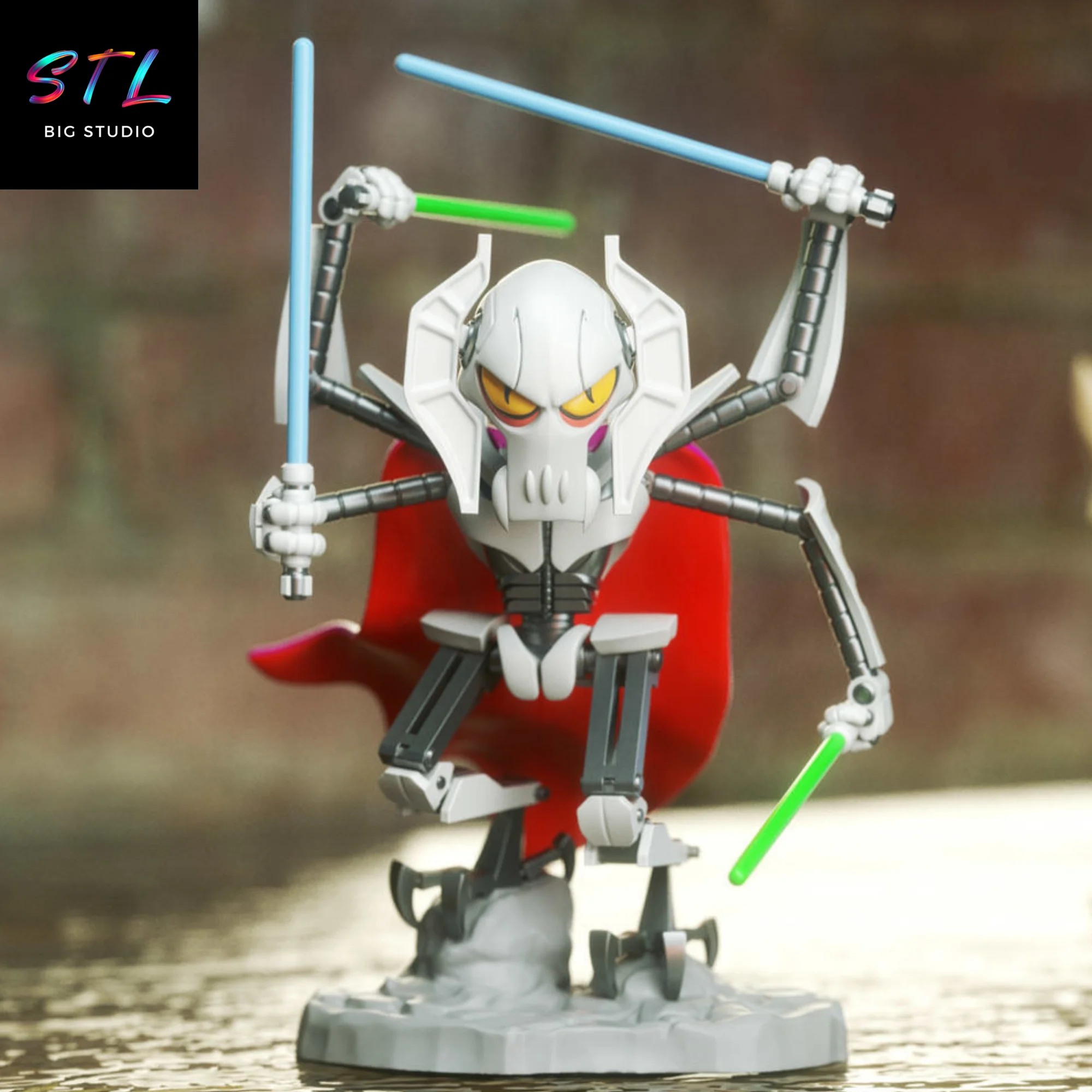 general grievous chibi stl star wars kawaii impresion 3d