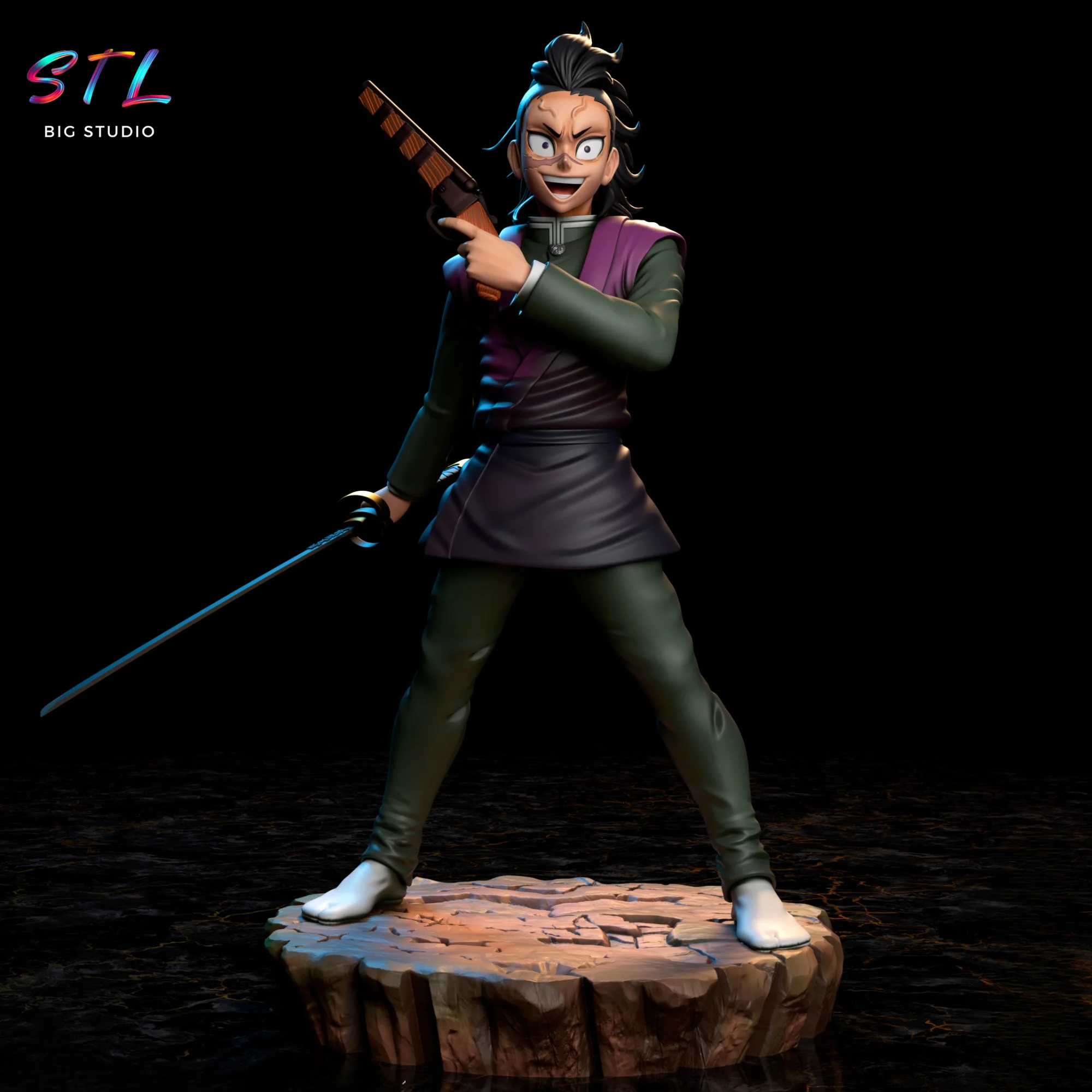 genya shinazugawa stl kimetsu no yaiba para impresion 3d