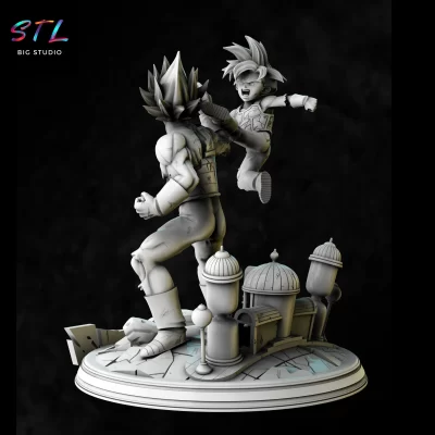 gohan goku stl dragon ball diorama impresion 3d