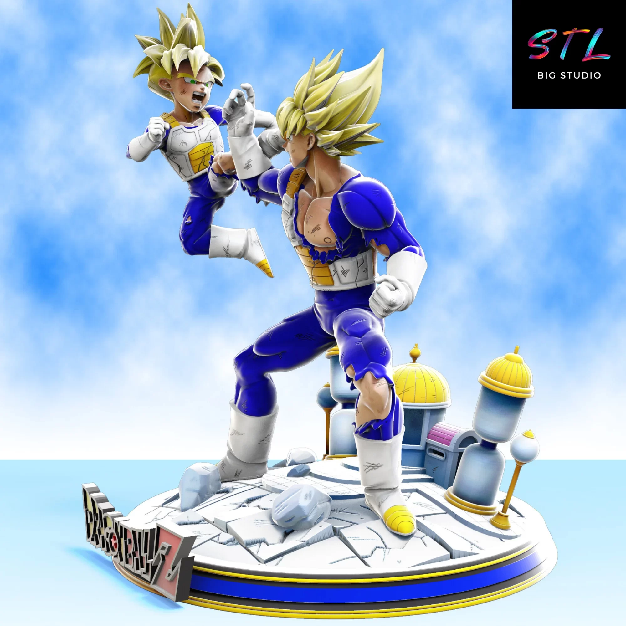 gohan vs goku stl diorama bola de dragon impresion 3d