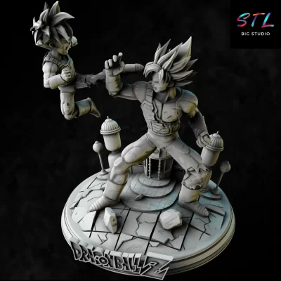goku gohan stl diorama dragon ball impresion 3d