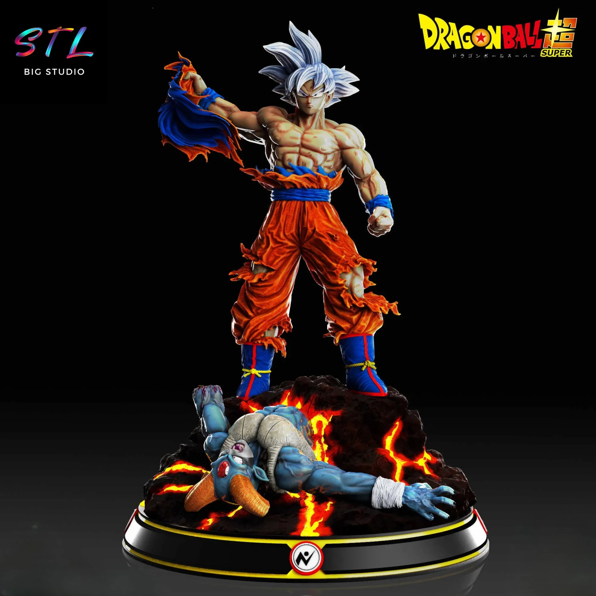 goku ultra instinct vs moro stl impresion 3d dragon ball