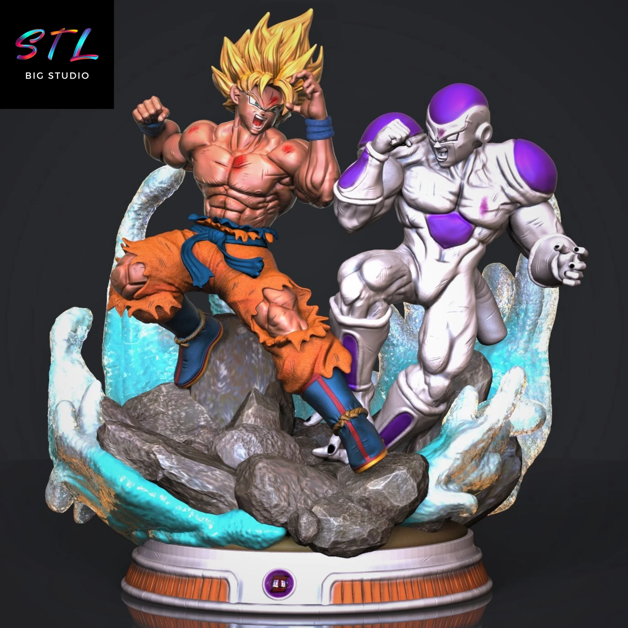 goku vs freezer stl diorama dragon ball z 3d