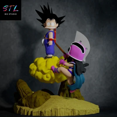 goku y milk stl dragon ball para impresion 3d