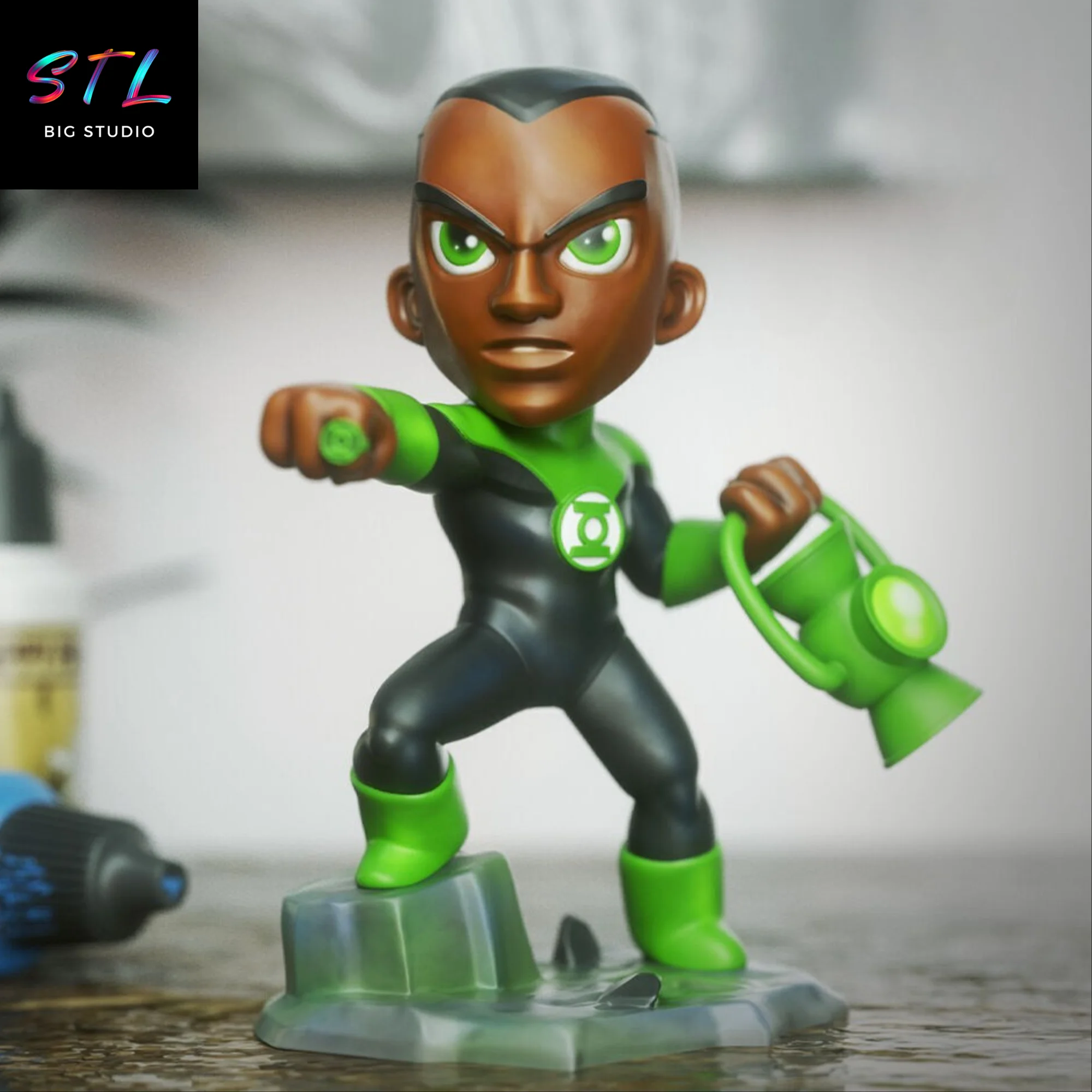 green lantern chibi stl impresion 3d dc comics