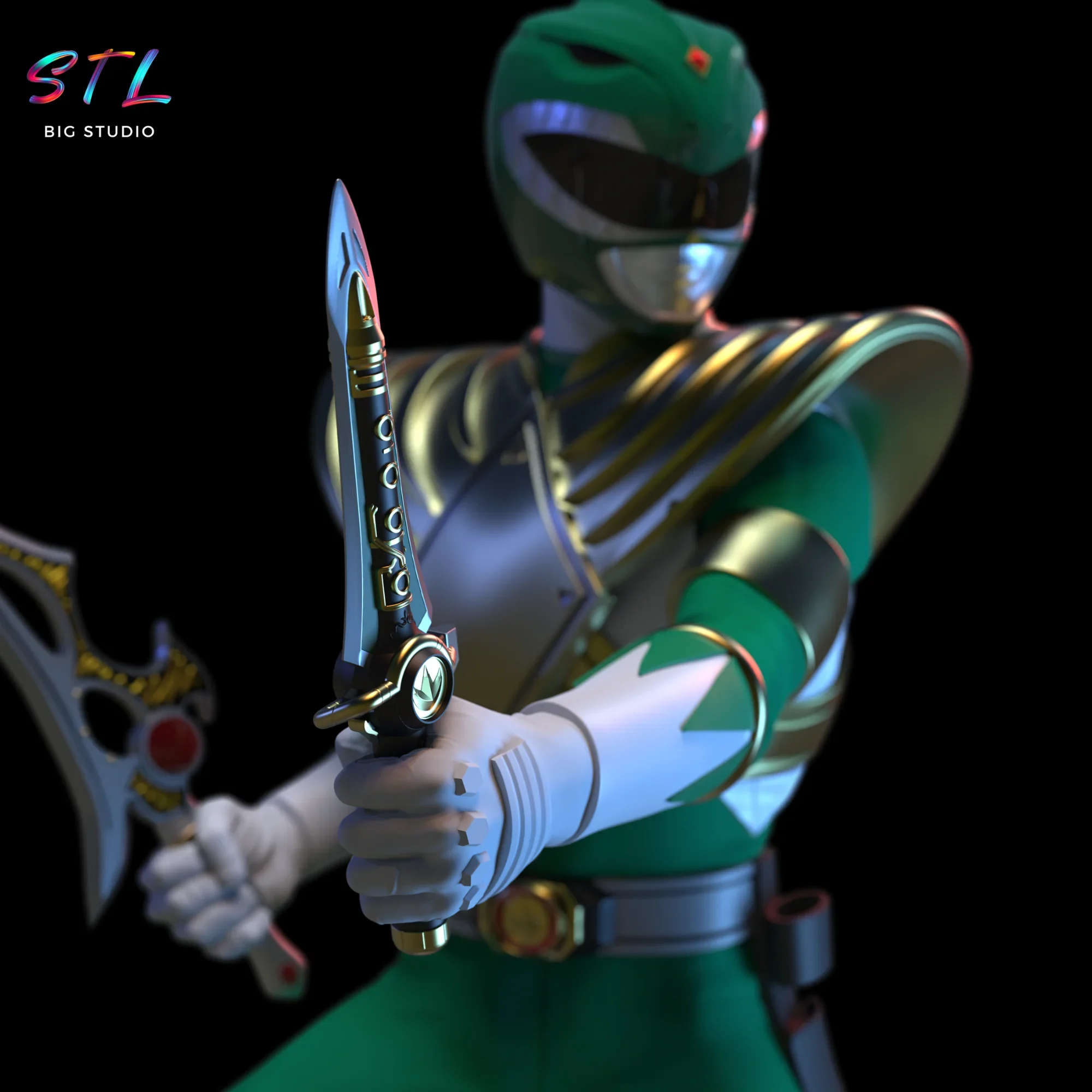 green power ranger stl impresion 3d figura green power ranger stl impresion 3d figura