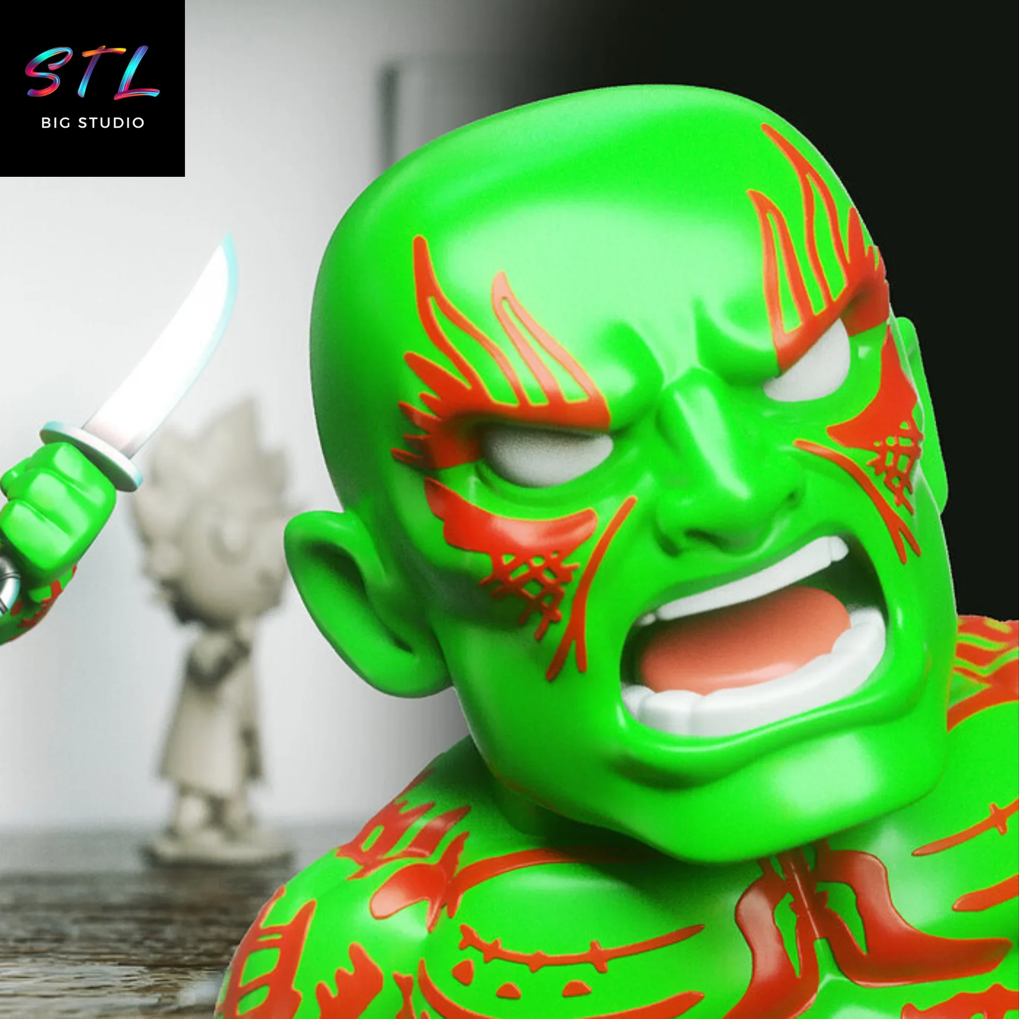 guardianes de la galaxia chibi kawaii stl drax figura impresion 3d guardianes de la galaxia chibi kawaii stl drax figura impresion 3d