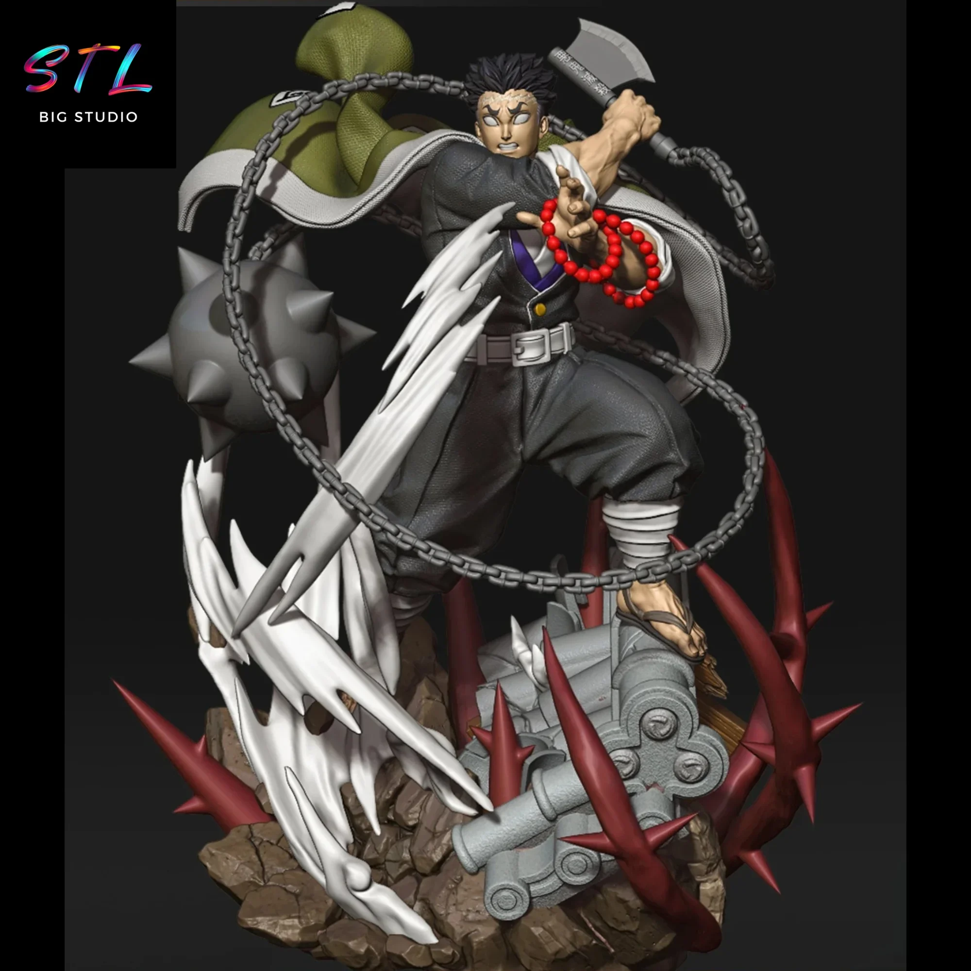 gyomei himejima stl demon slayer impresion 3d