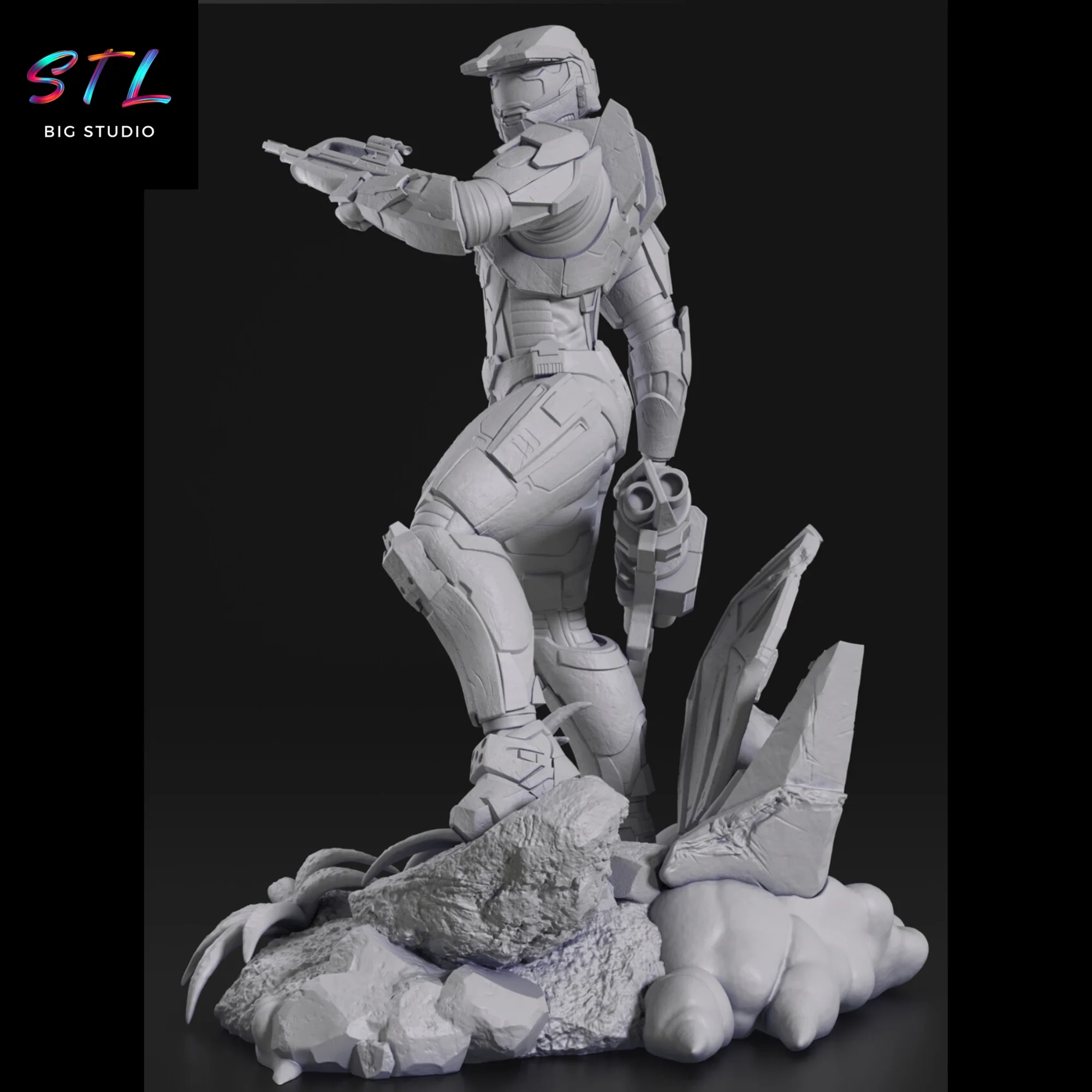 halo stl master chief diorama impreison 3d figura halo stl master chief diorama impreison 3d figura