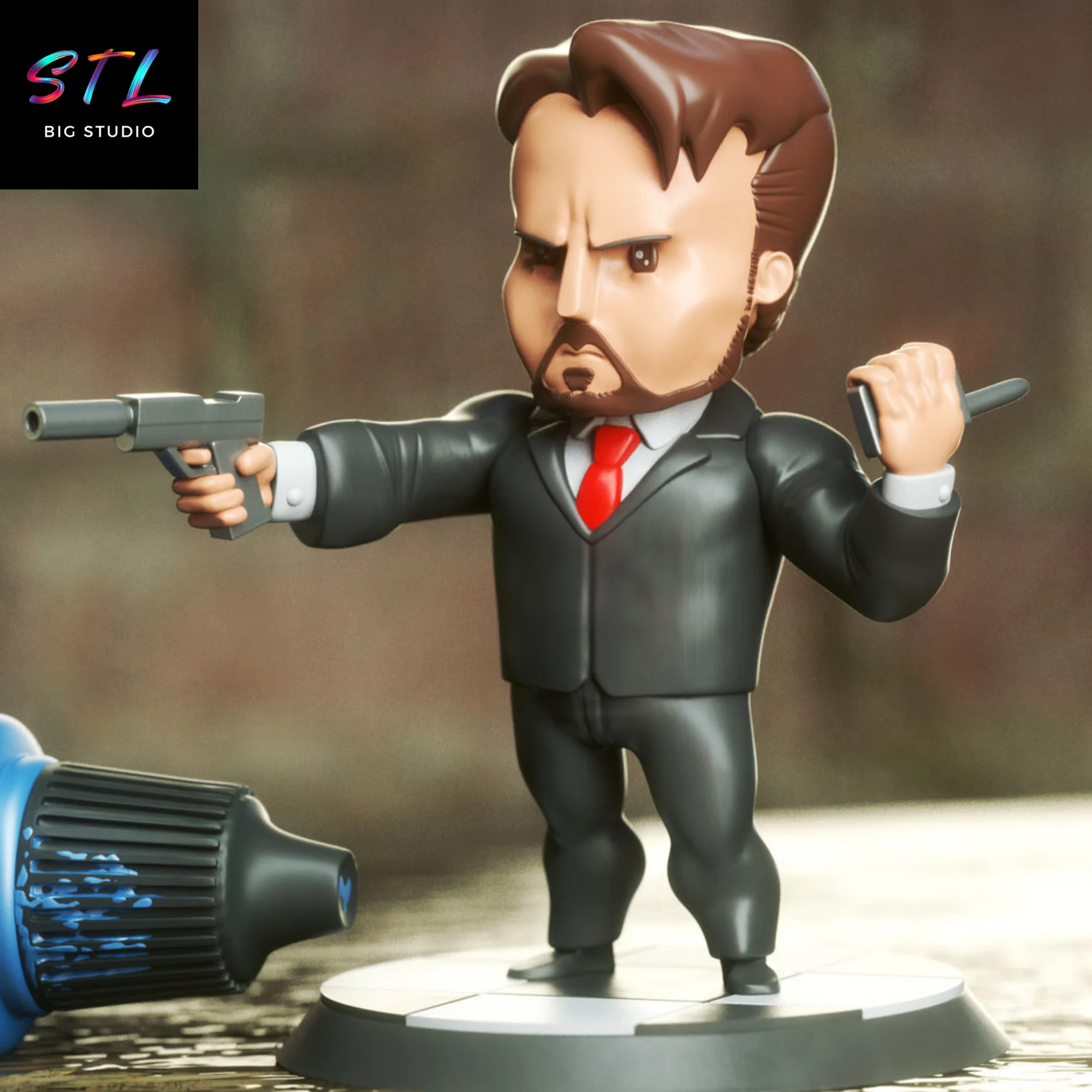 hans gruber chibi stl jungla de cristal para impresion 3d