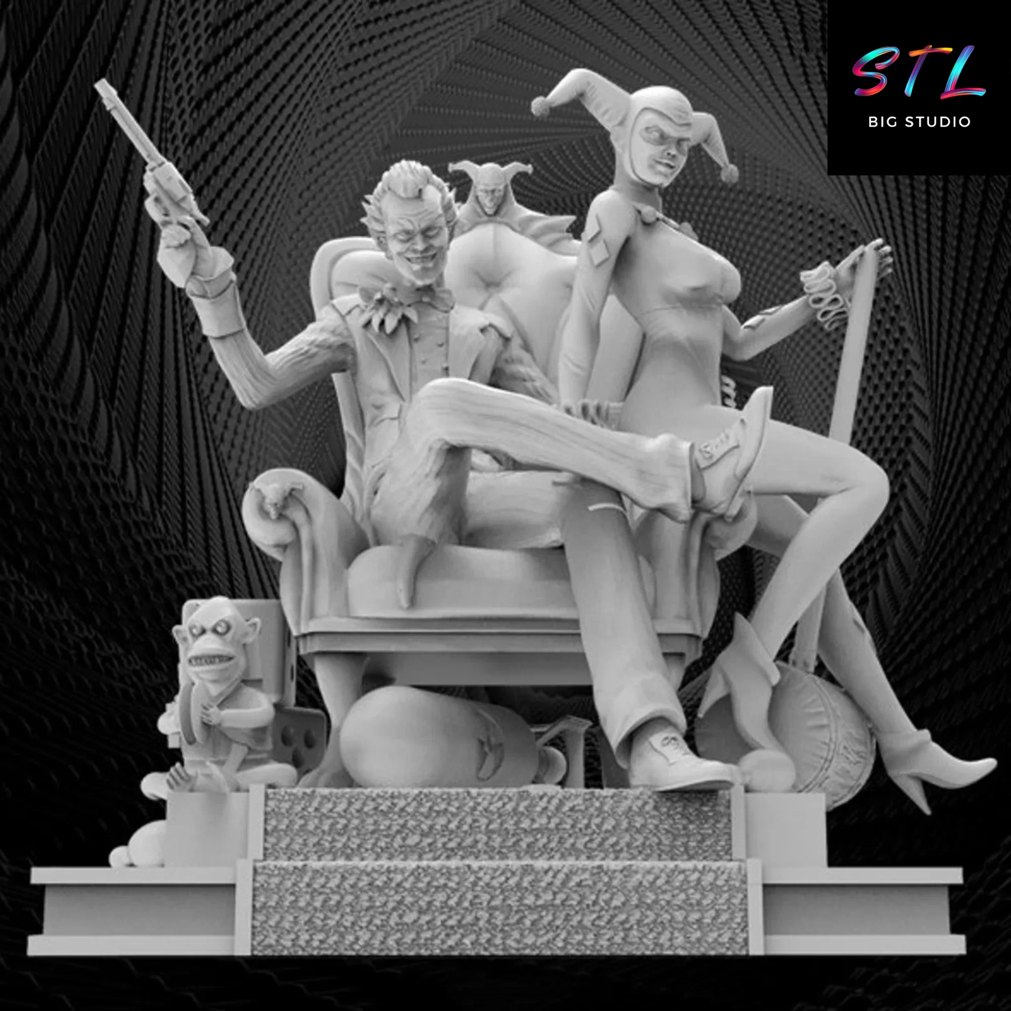 harley quinn y joker stl impresion 3d dc diorama harley quinn y joker stl impresion 3d dc diorama