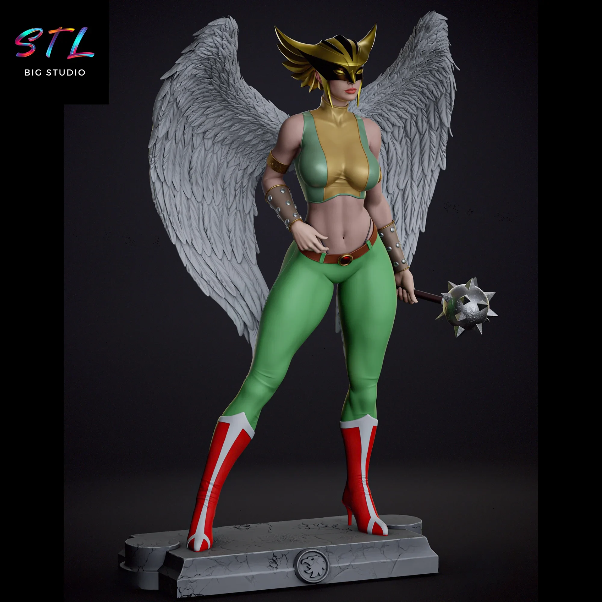 hawkgirl stl impresion 3d dc comics