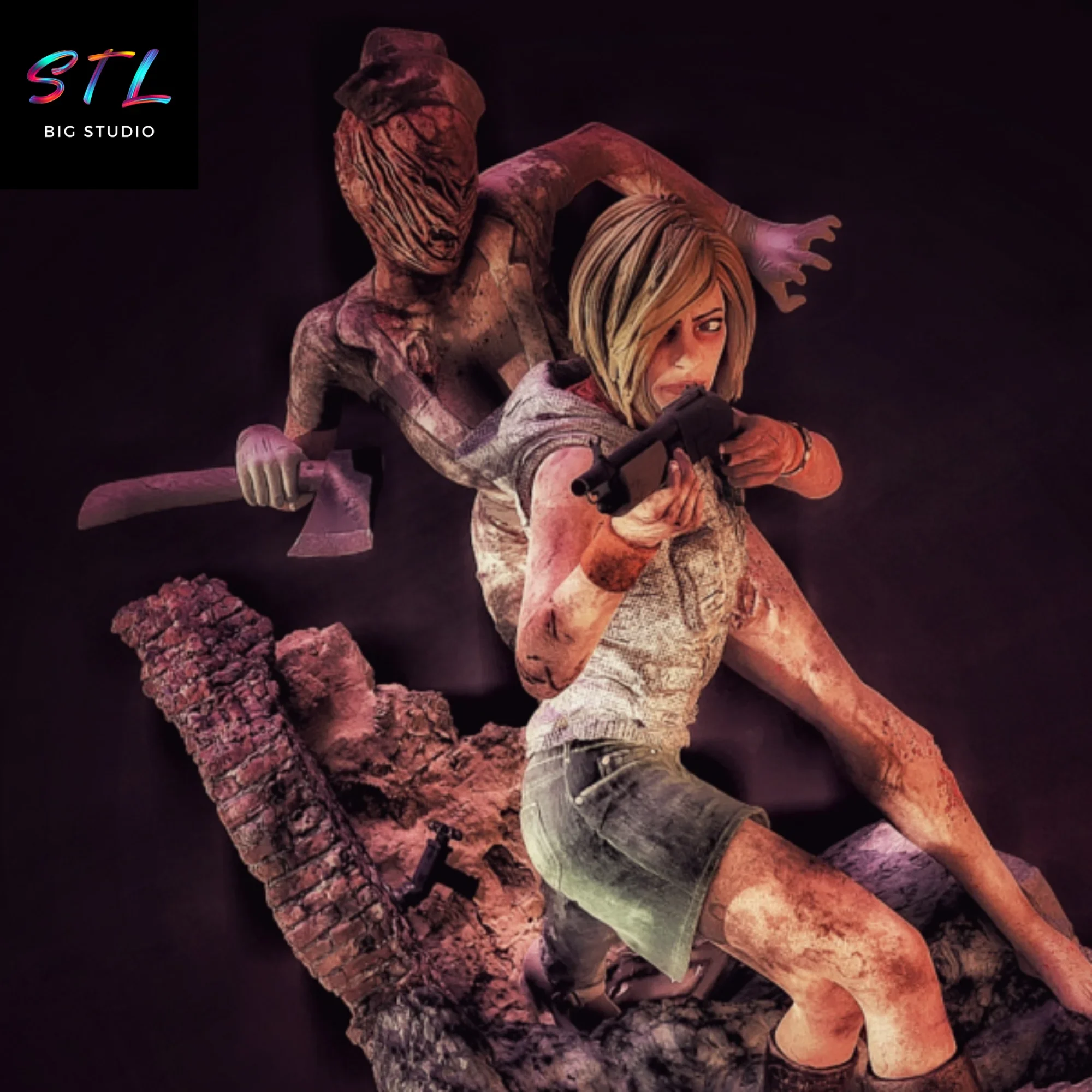 heather mason stl silent hill diorama impresion 3d heather mason stl silent hill diorama impresion 3d