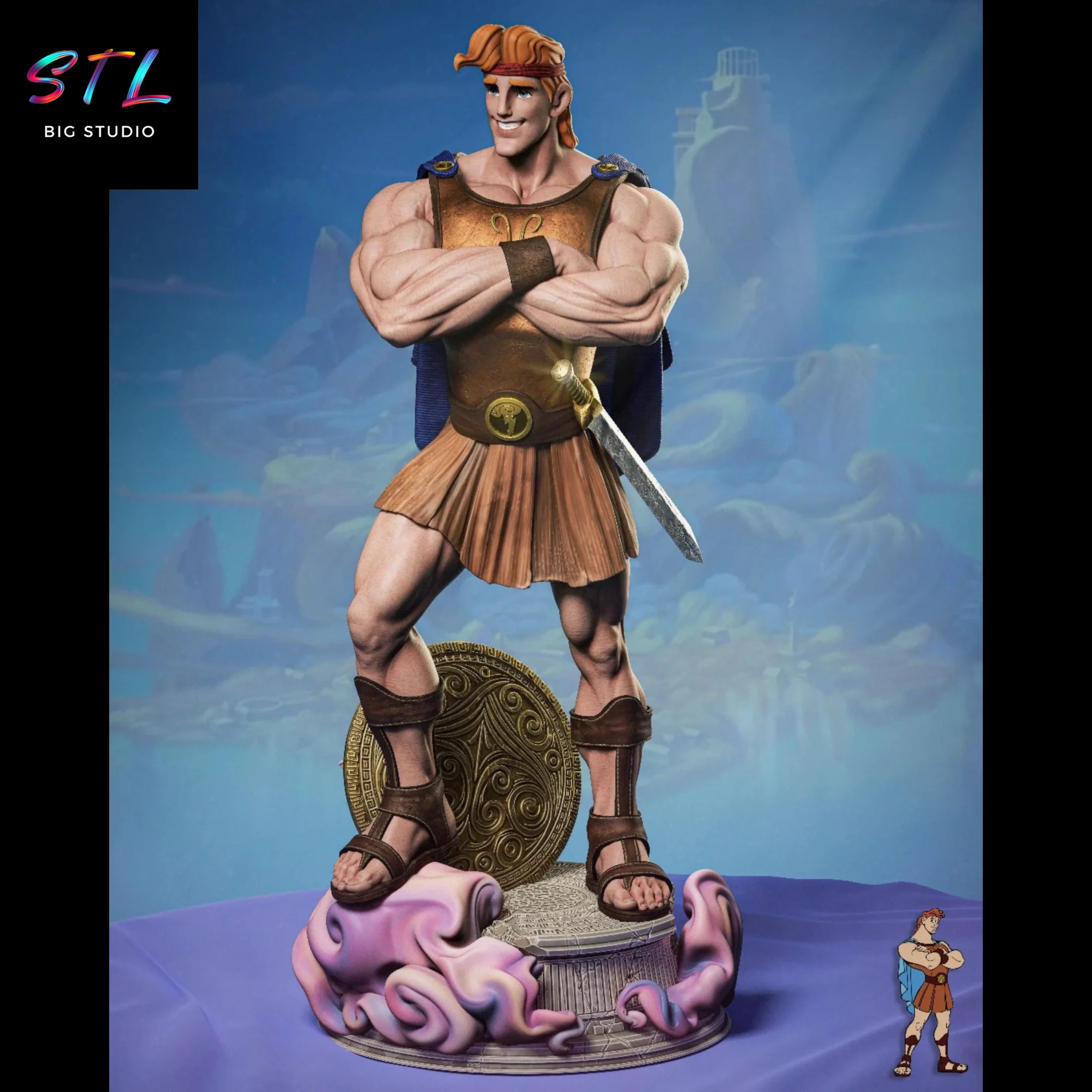 hercules stl para impresion 3d disney diorama