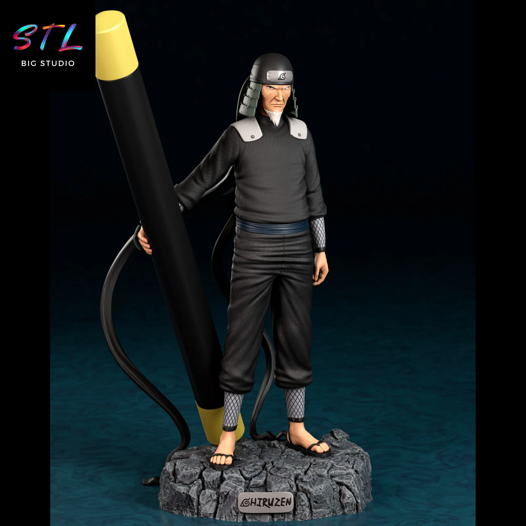 hiruzen sarutobi stl naruto para impresion 3d