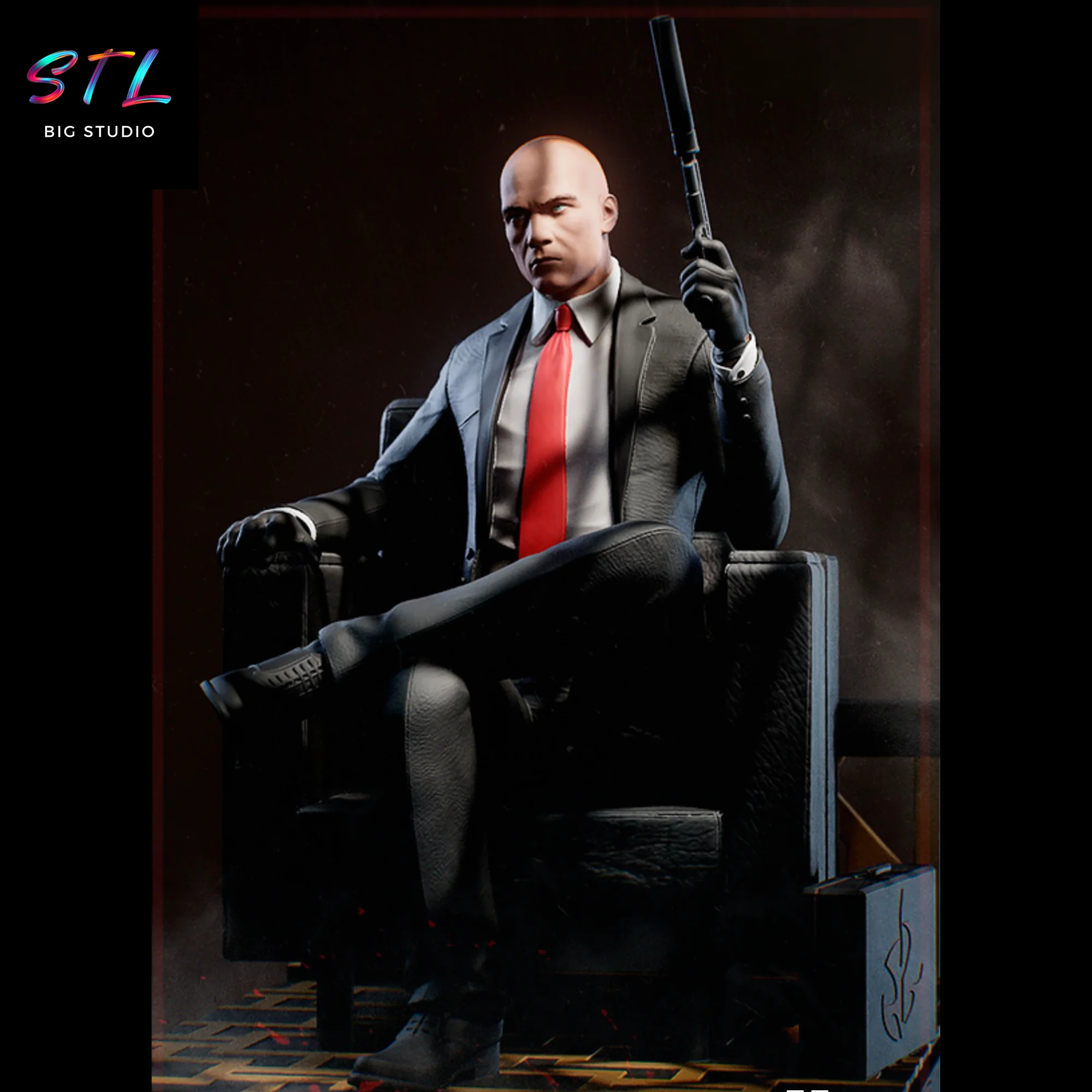 hitman stl agente 47 diorama impresion 3d