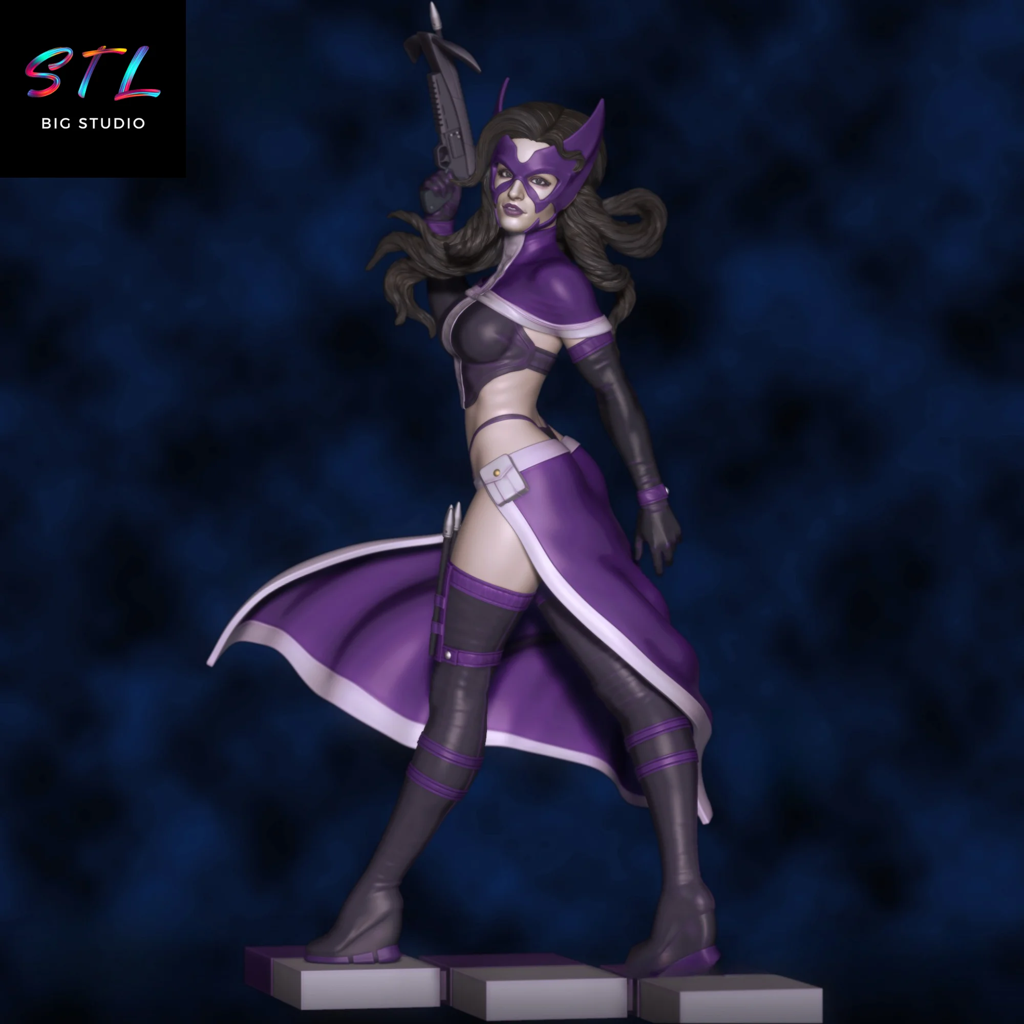 huntress stl dc comics impresion 3d