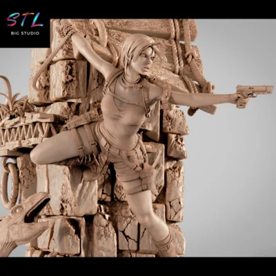 impresion 3d tomb raider stl lara croft diorama impresion 3d