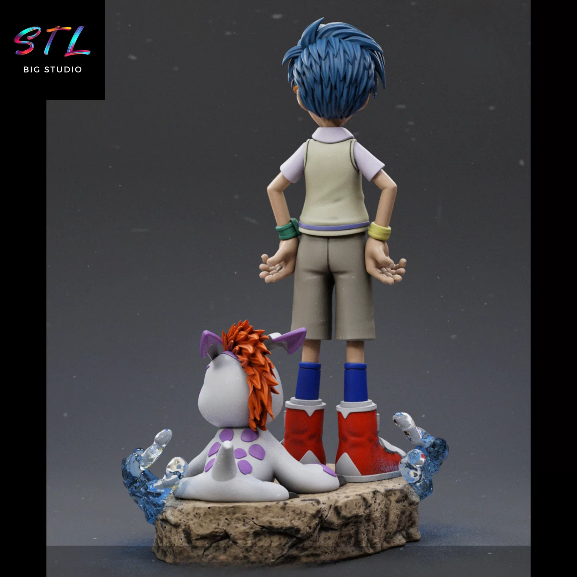 imprimir 3d digimon stl joe y gomamon diorama imprimir 3d digimon stl joe y gomamon diorama