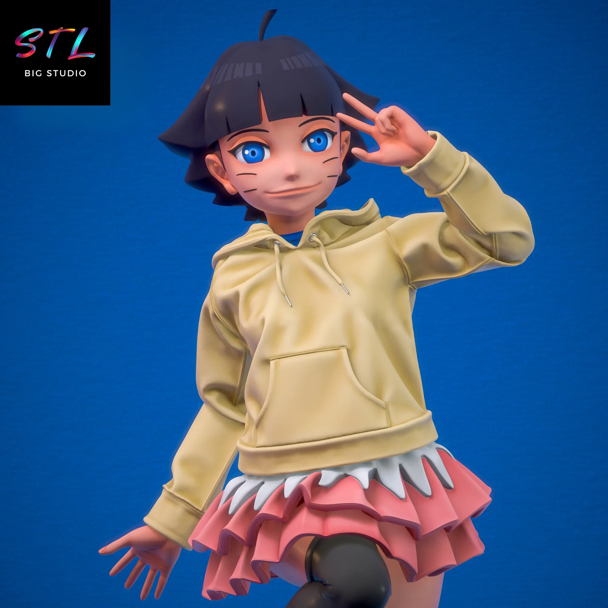 imprimir 3d himawari stl boruto figura imprimir 3d himawari stl boruto figura