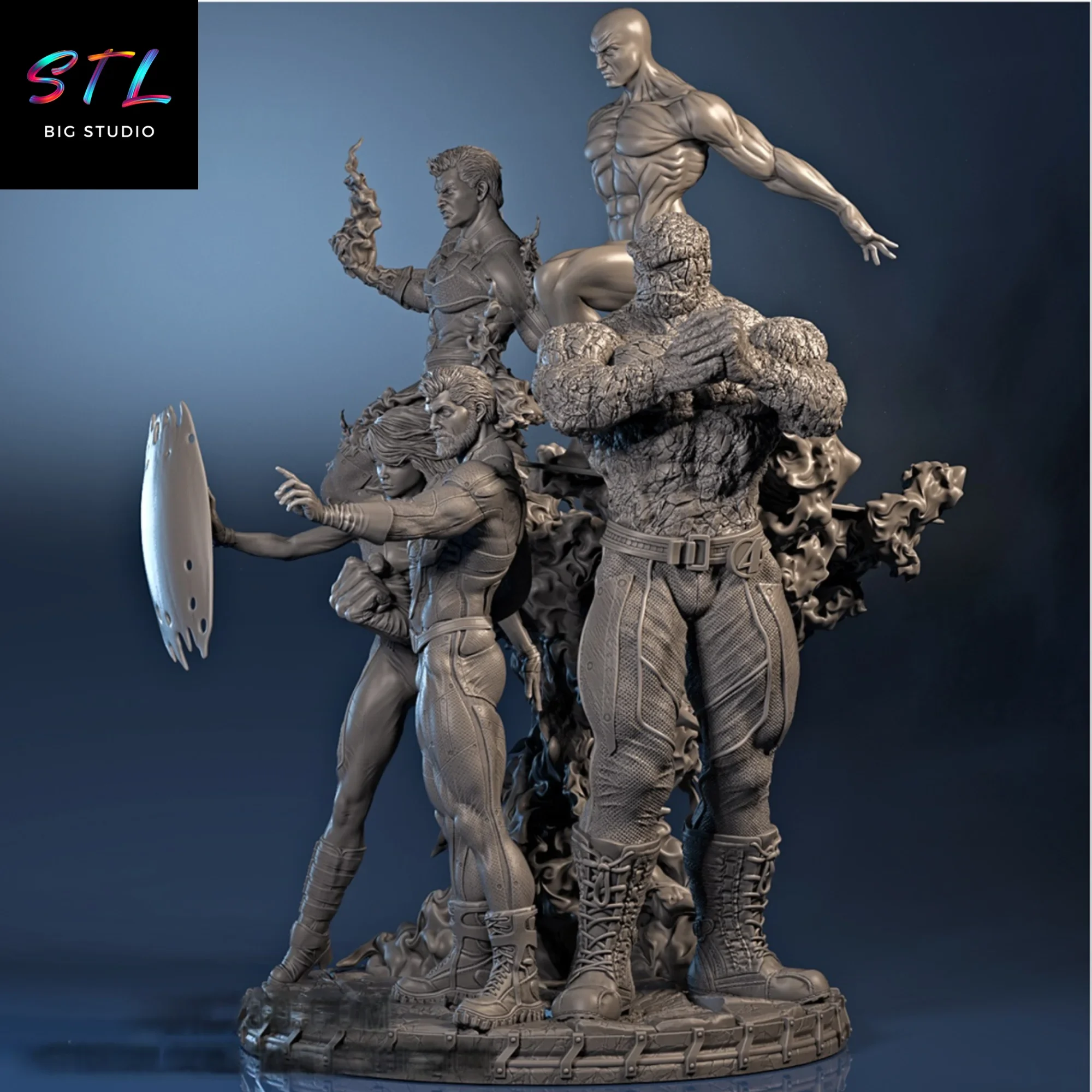 imprimir 3d los 4 fantasticos stl marvel diorama imprimir 3d los 4 fantasticos stl marvel diorama