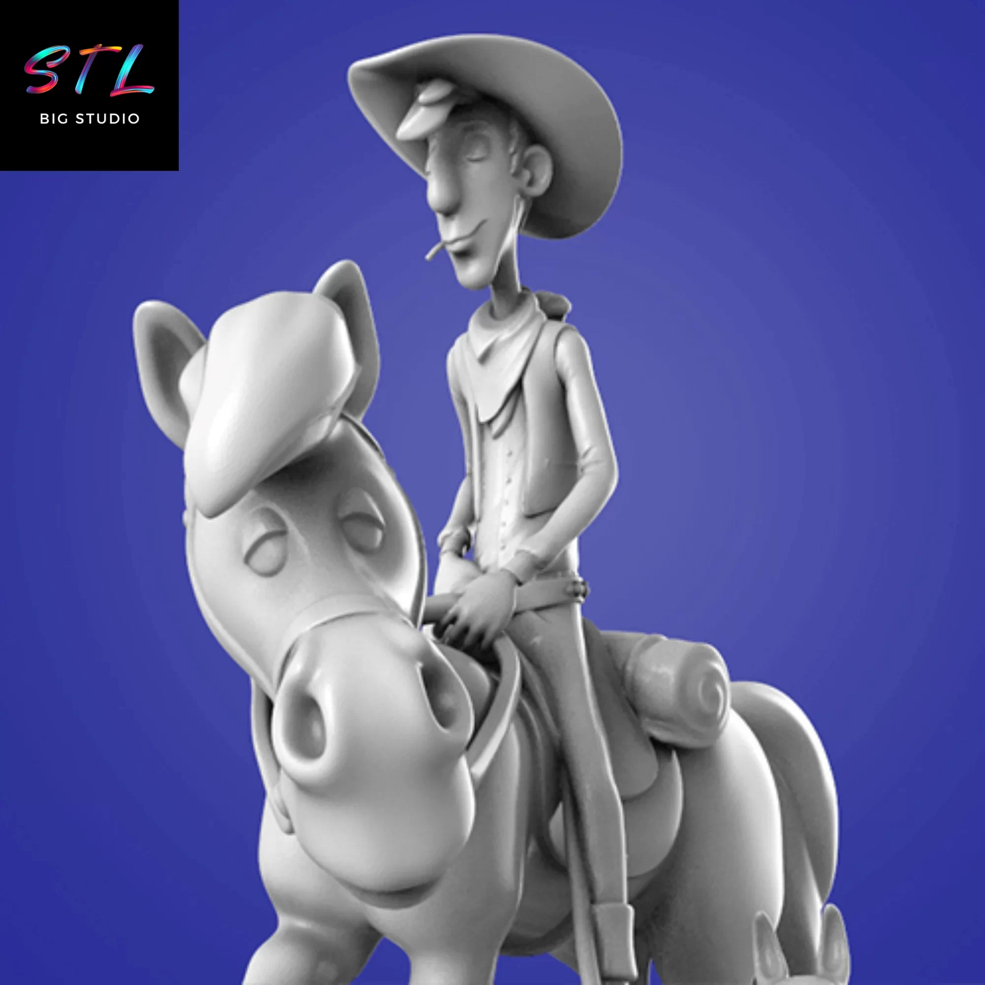 imprimir 3d lucky luke stl figura diorama imprimir 3d lucky luke stl figura diorama