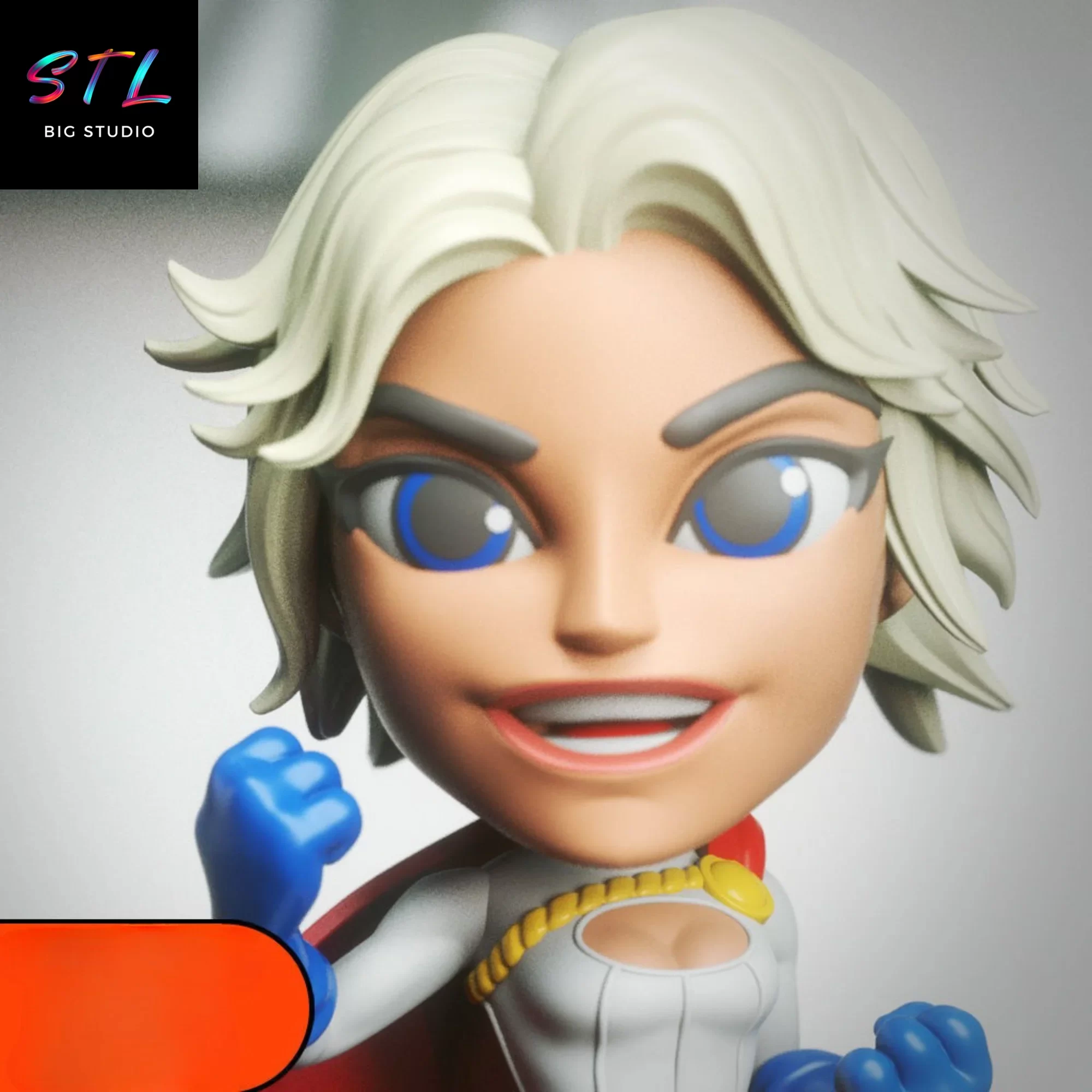 imprimir 3d power girl stl chibi kawaii dc comics