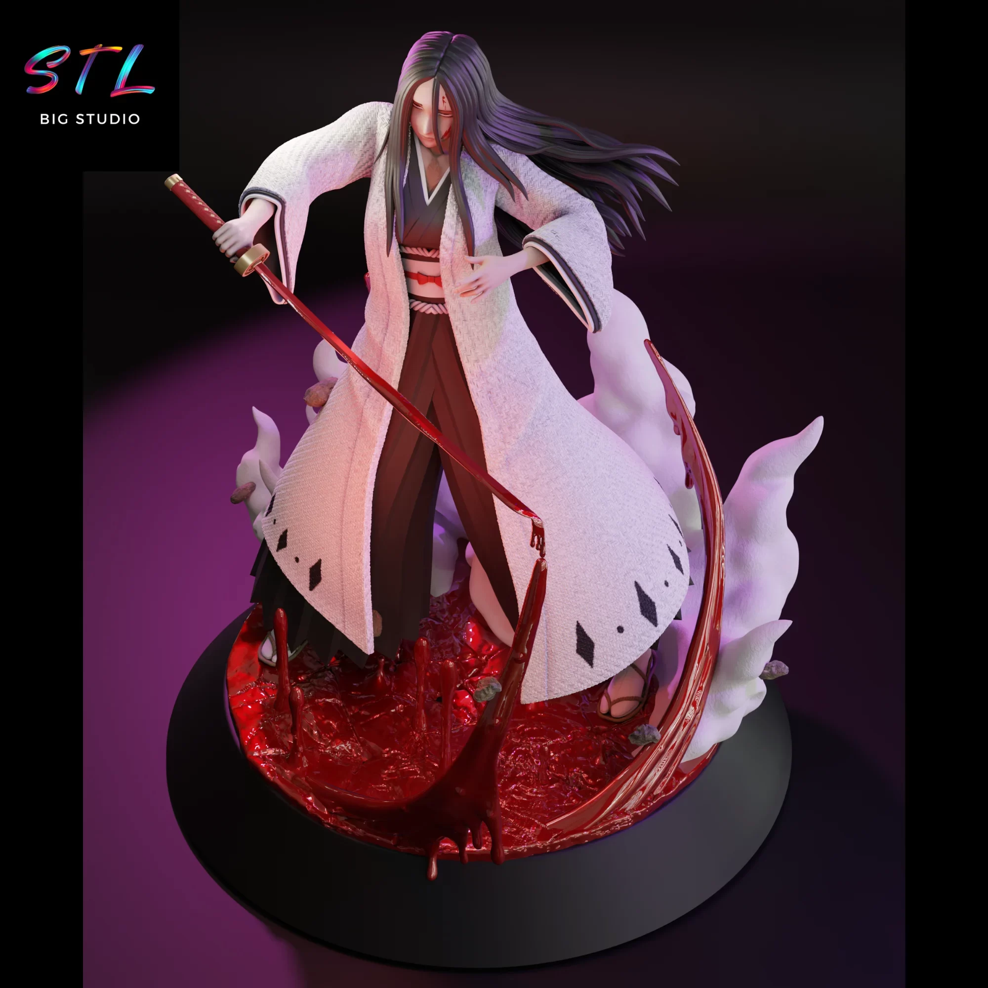 imprimir 3d retsu unohana stl bleach diorama imprimir 3d retsu unohana stl bleach diorama